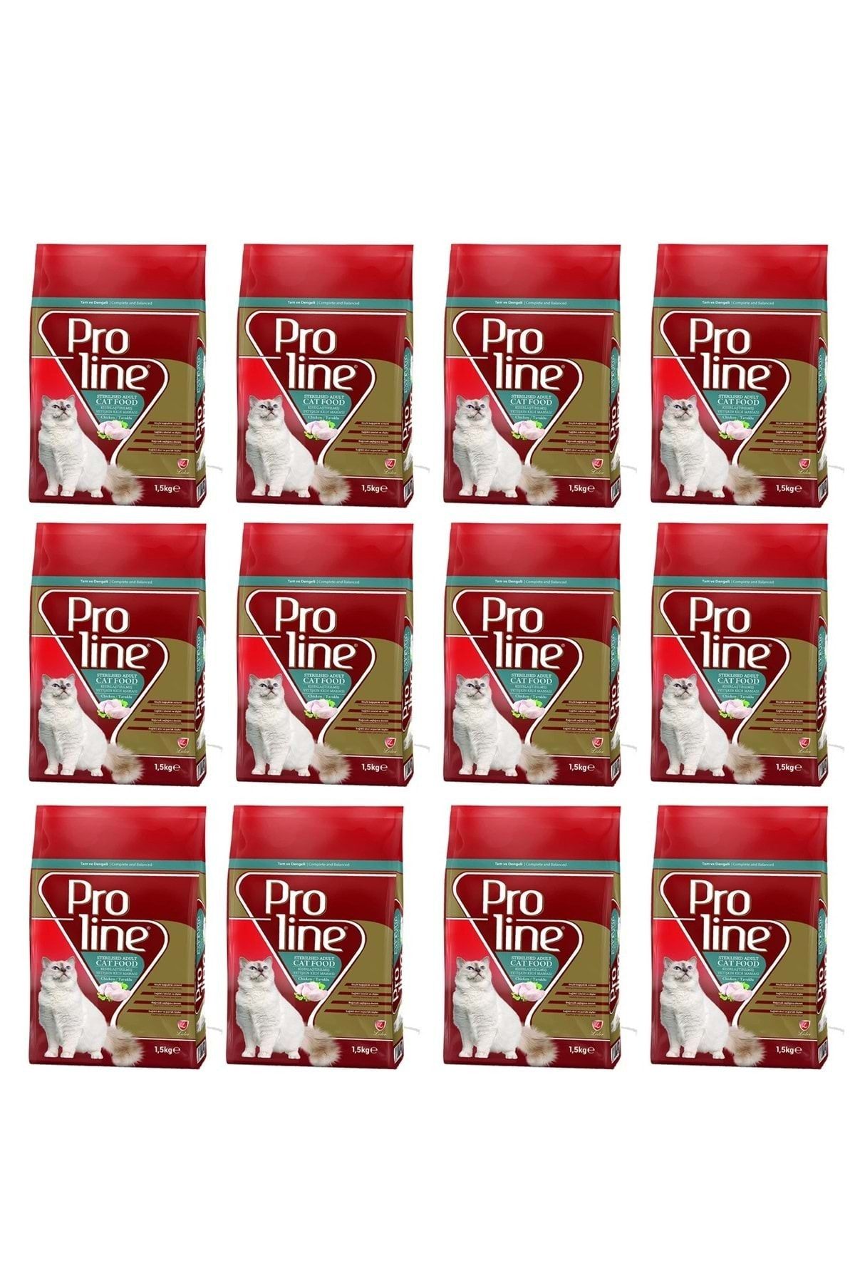 Pro Line Proline Tavuklu Kısırlaştırılmış Kedi Maması 1.5 Kg X 12 Adet