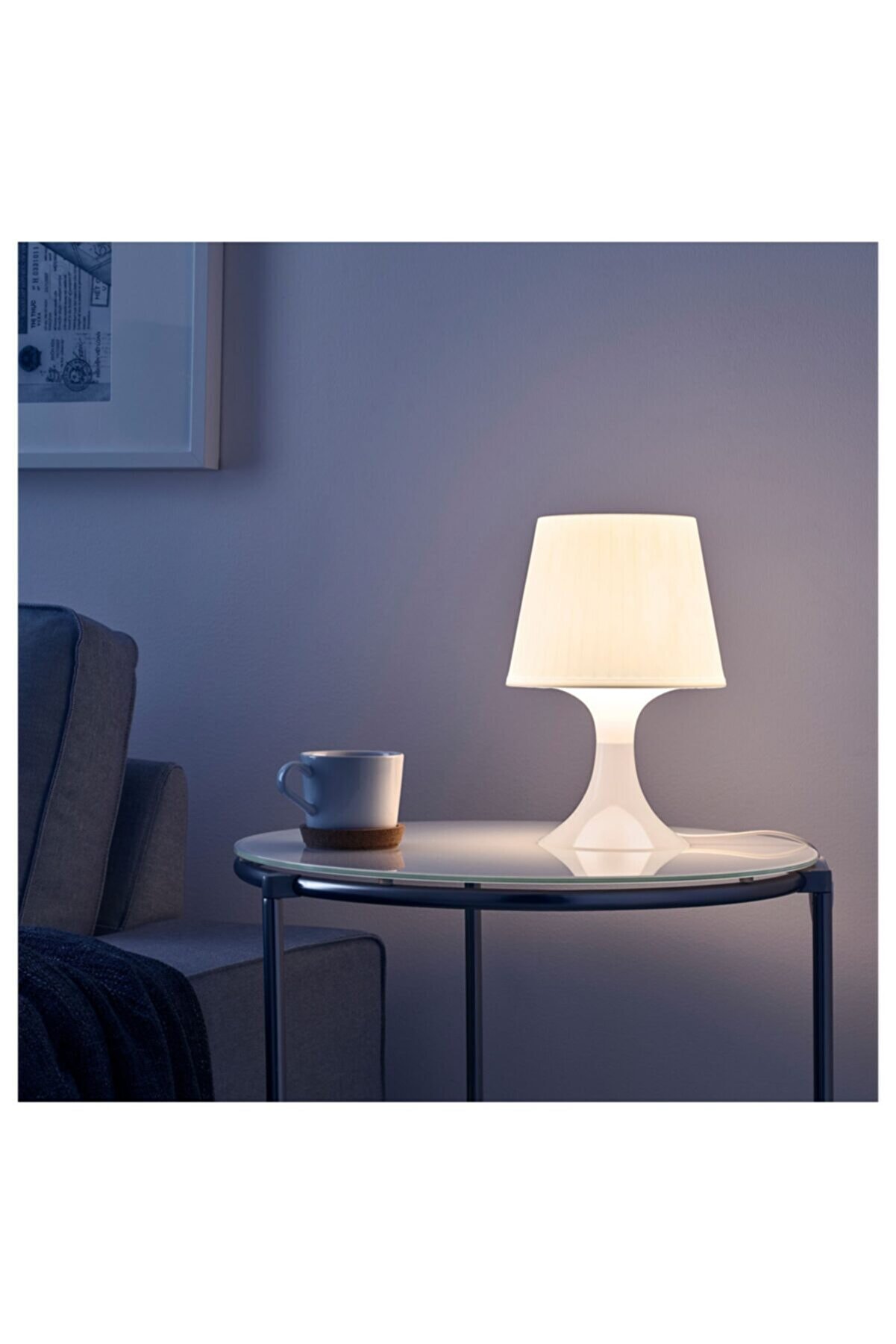 IKEA Lampan Abajur Beyaz, Masa Lambası Gece Lambası Işık Yayıcı