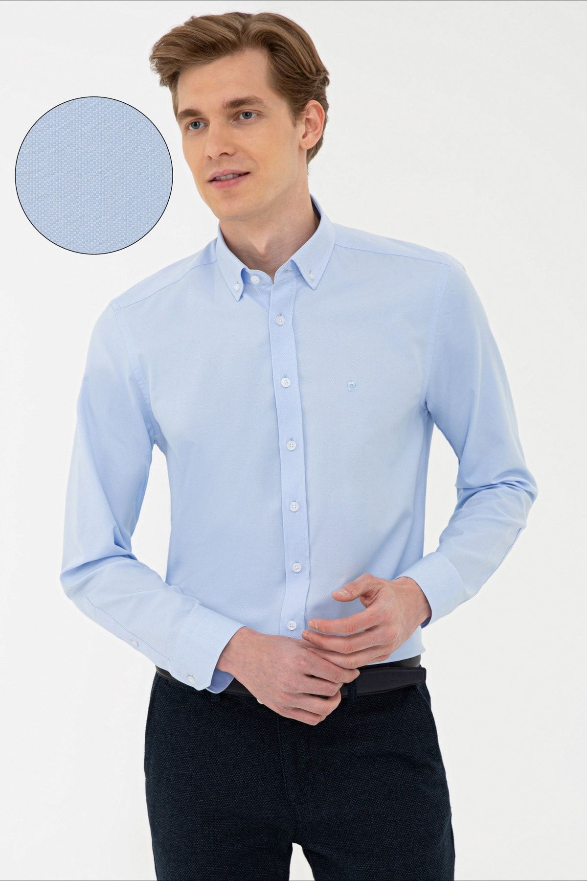 Pierre Cardin Açık Mavi Slim Fit Oxford Gömlek