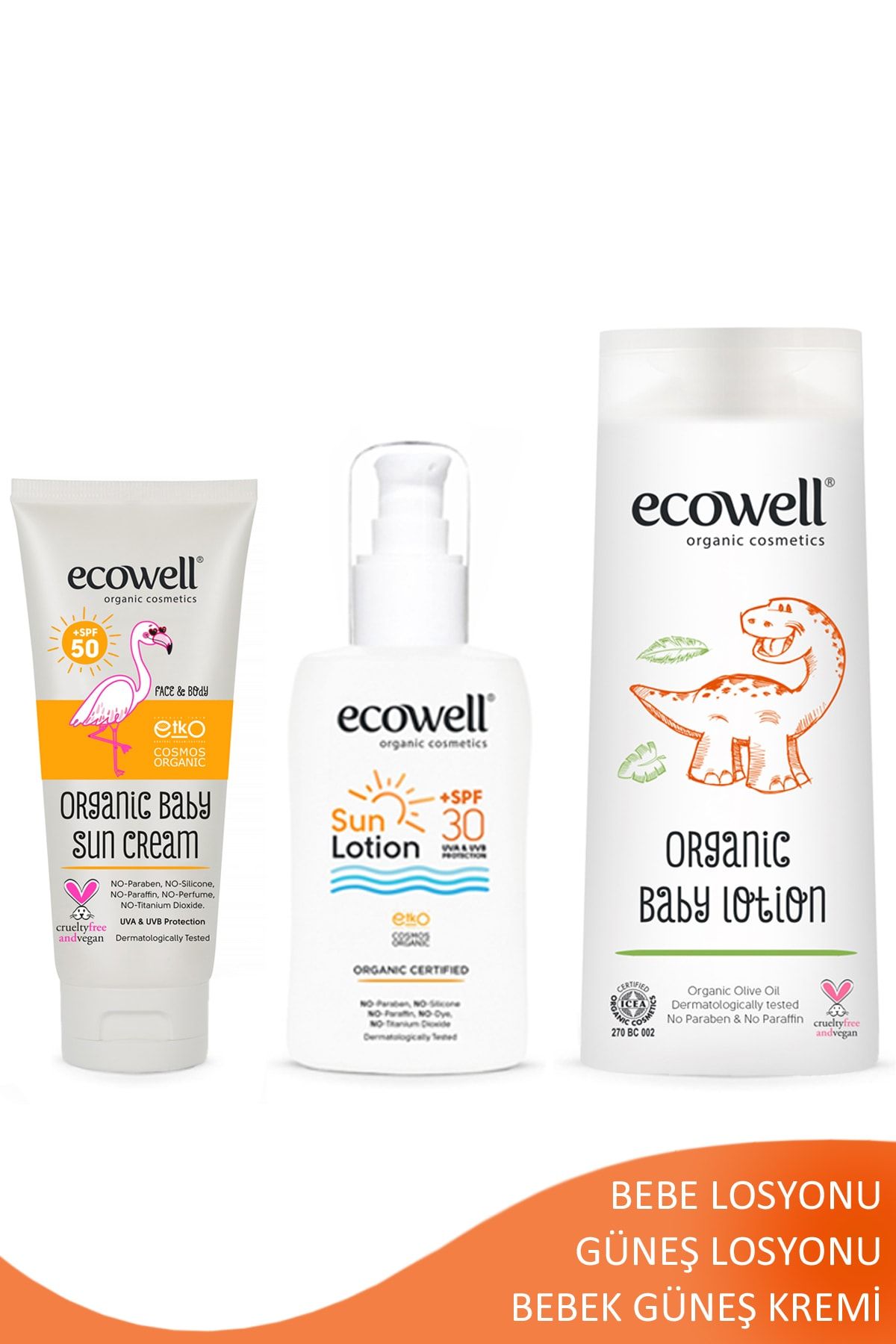 Ecowell Organik Bebek Güneş Bakım Seti (3 Ürün)