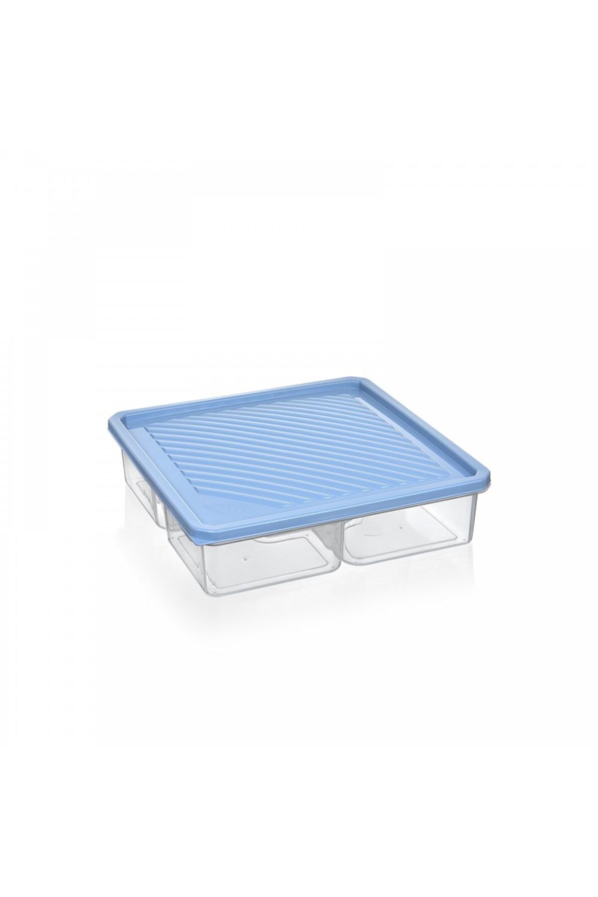 Bager Plastik Smart 5 Bölmeli Kare Saklama Kabı Kahvaltılık - Çerezlik [mavi]