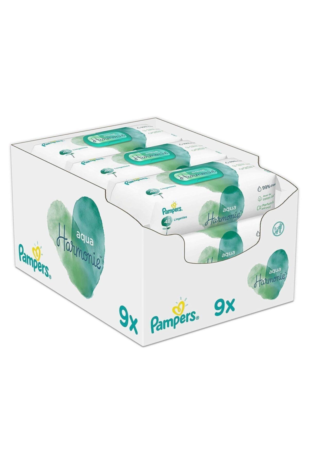 Prima Pampers Aqua Pure Islak Havlu Mendil 9'lu  9x48 432 Yaprak