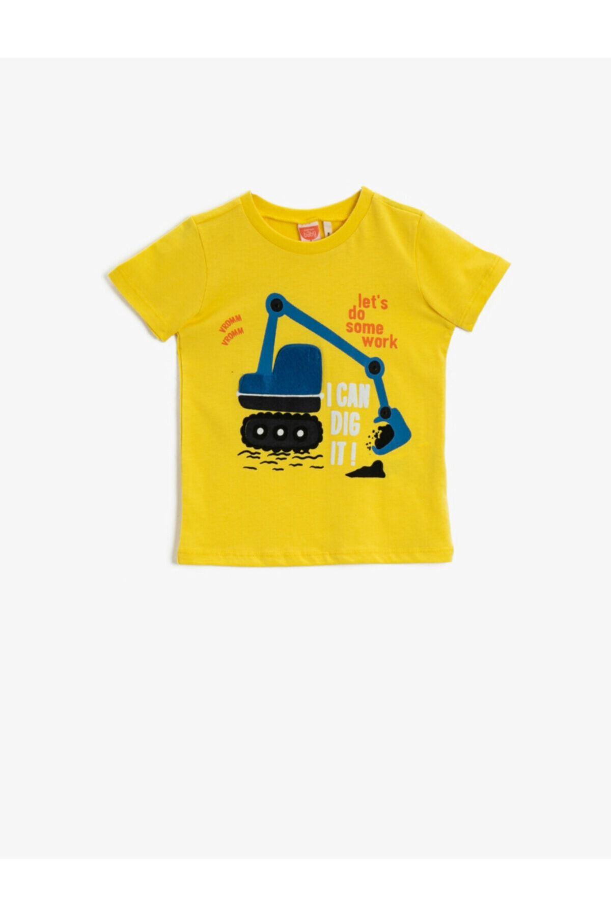 Koton Erkek Bebek Baskılı Bisiklet Yaka Kısa Kollu Pamuklu T-Shirt