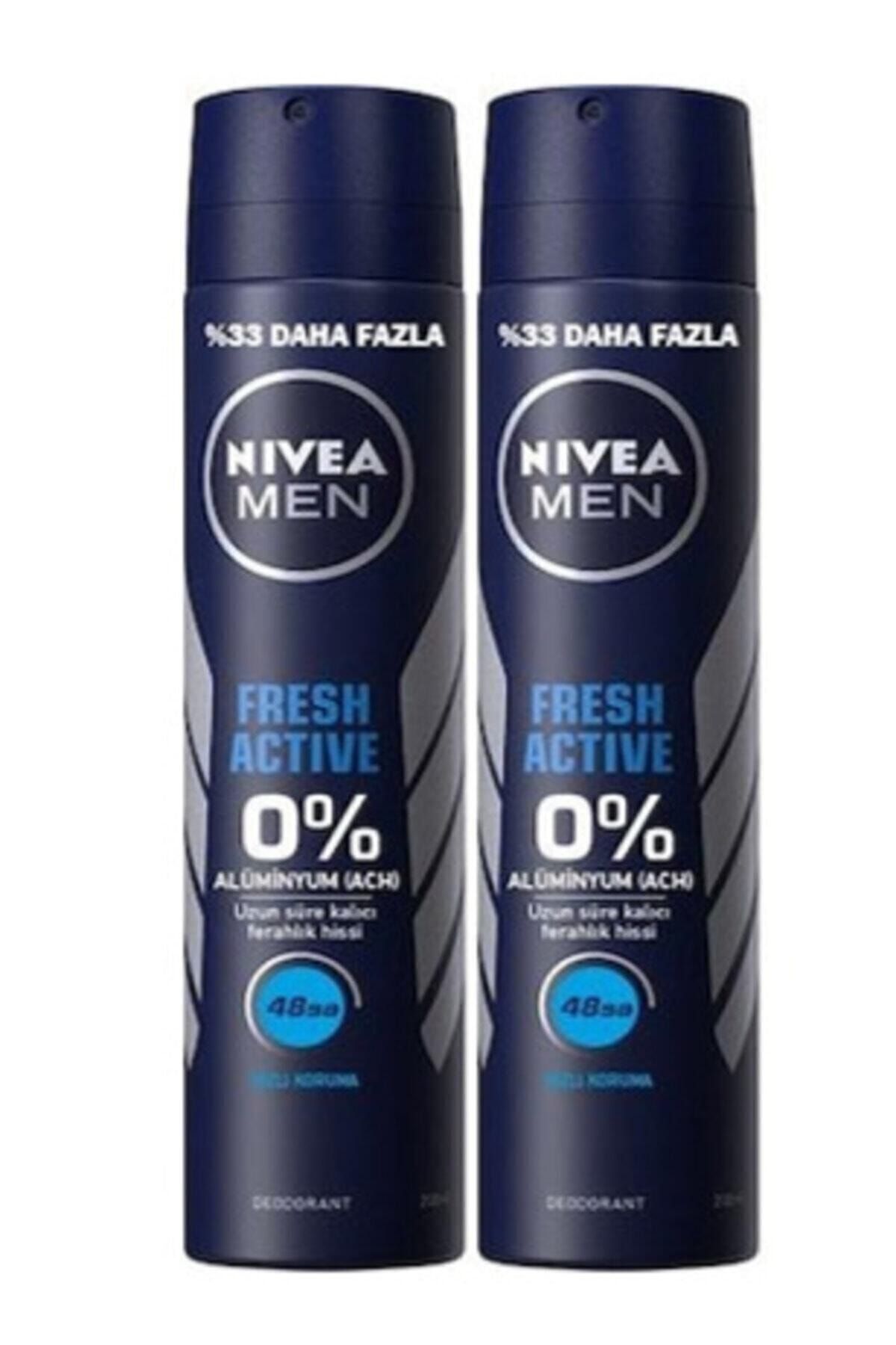 NIVEA Men Fresh Active Sprey Deodorant 200 Ml X 2 Adet 40011100241021