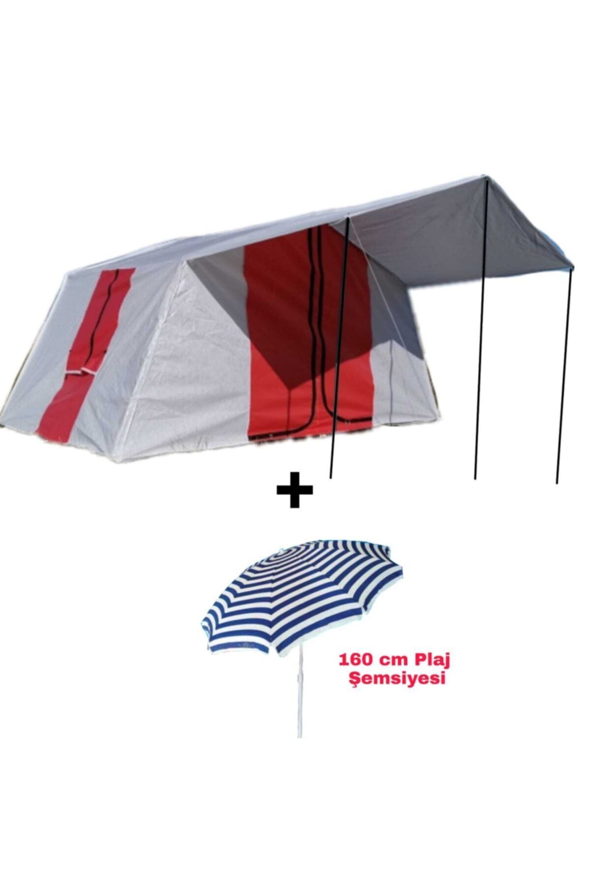 Tunç Zeycamping Iki Odalı 14 M2 Çadır Plaj Şemsiyesi Kamp Aile Çadırları