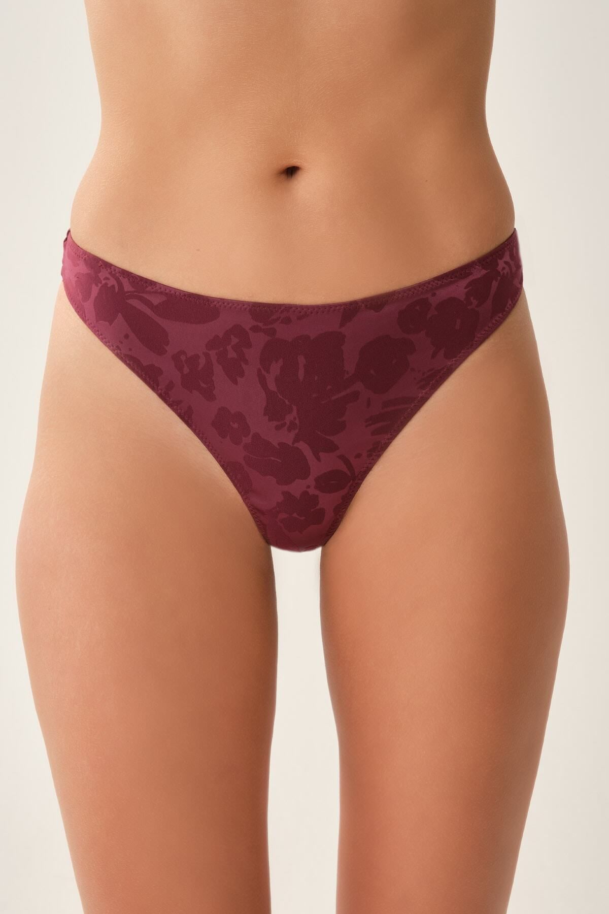 Dagi Bordo Desenli String