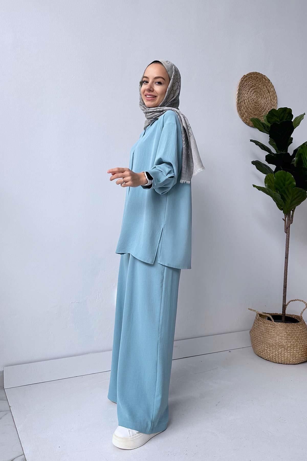 Ka Hijab İnci Takım - Mavi