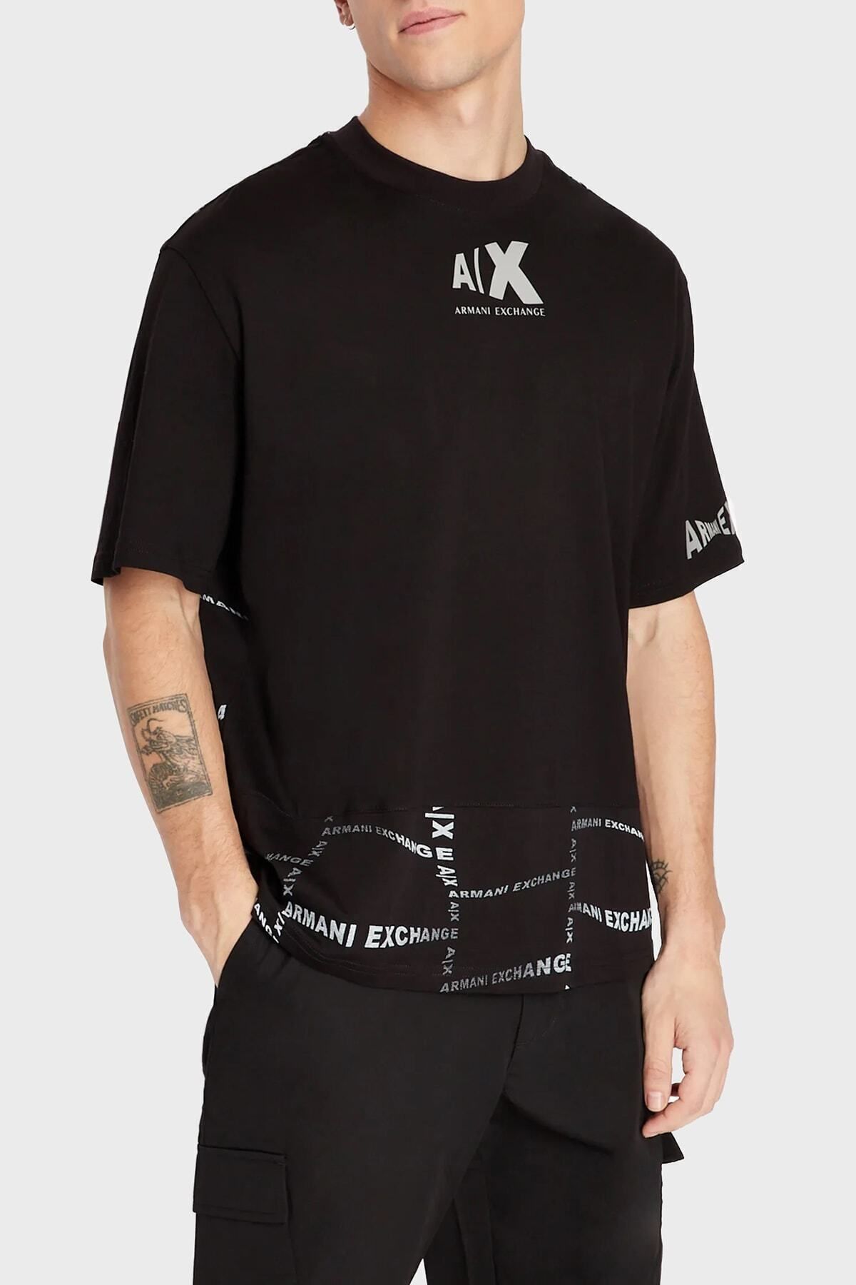 Armani Exchange Logolu Bisiklet Yaka % 100 Pamuk Regular Fit T Shirt Erkek T Shirt 3rzmfe Zj8ez 52ag