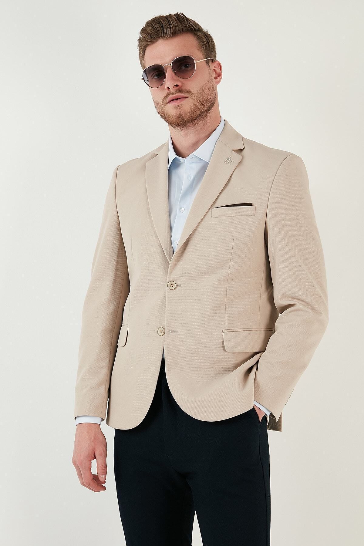 Buratti Slim Fit 6 Drop Çift Yırtmaçlı Blazer Ceket Erkek Ceket Baselna