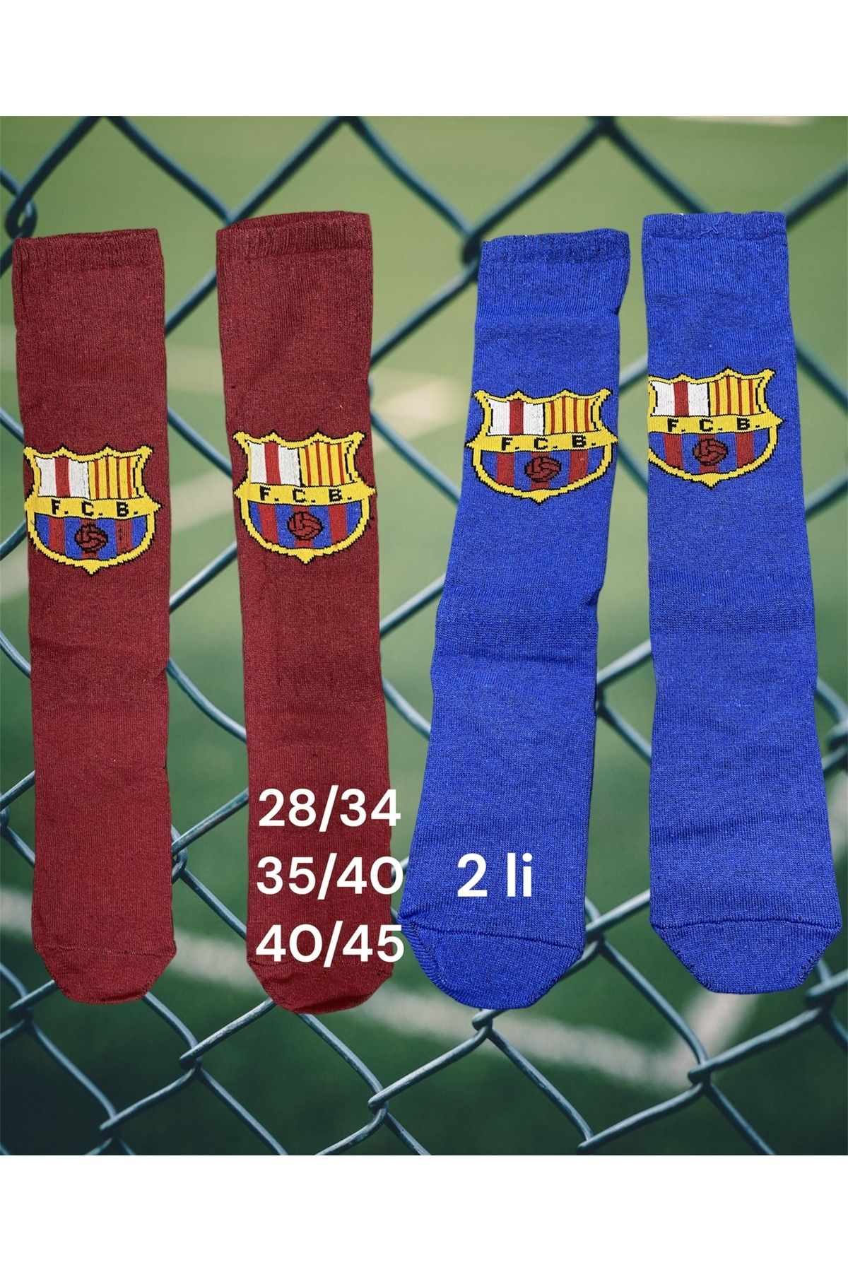 Suq giyim Futbol Çorabı Tozluk Barcelona 2 Li Paket Çocuk Yetiştin