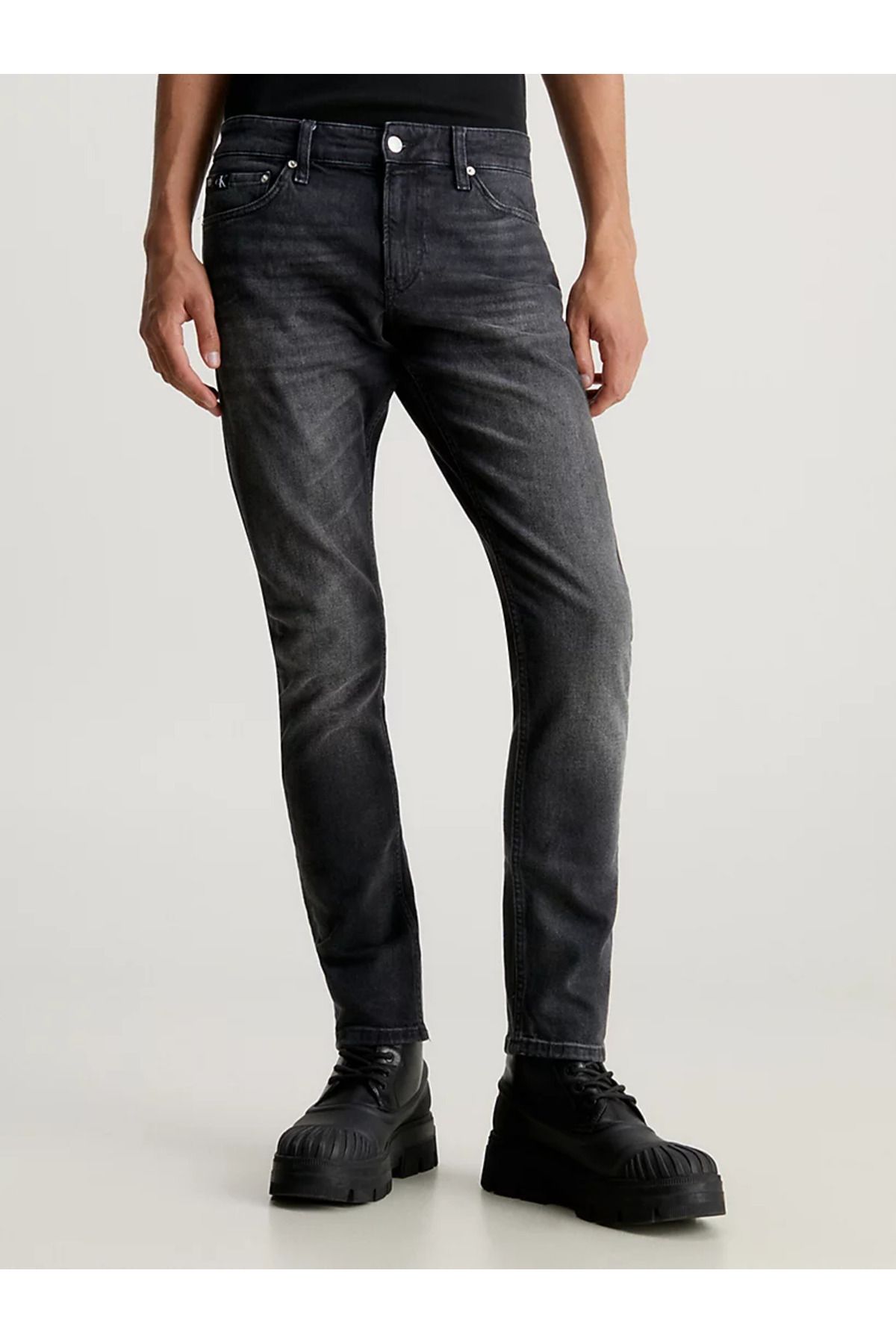 Calvin Klein Erkek Denim Kumaş Normal Bel Düz Model Siyah Jeans J30J323858-1BY