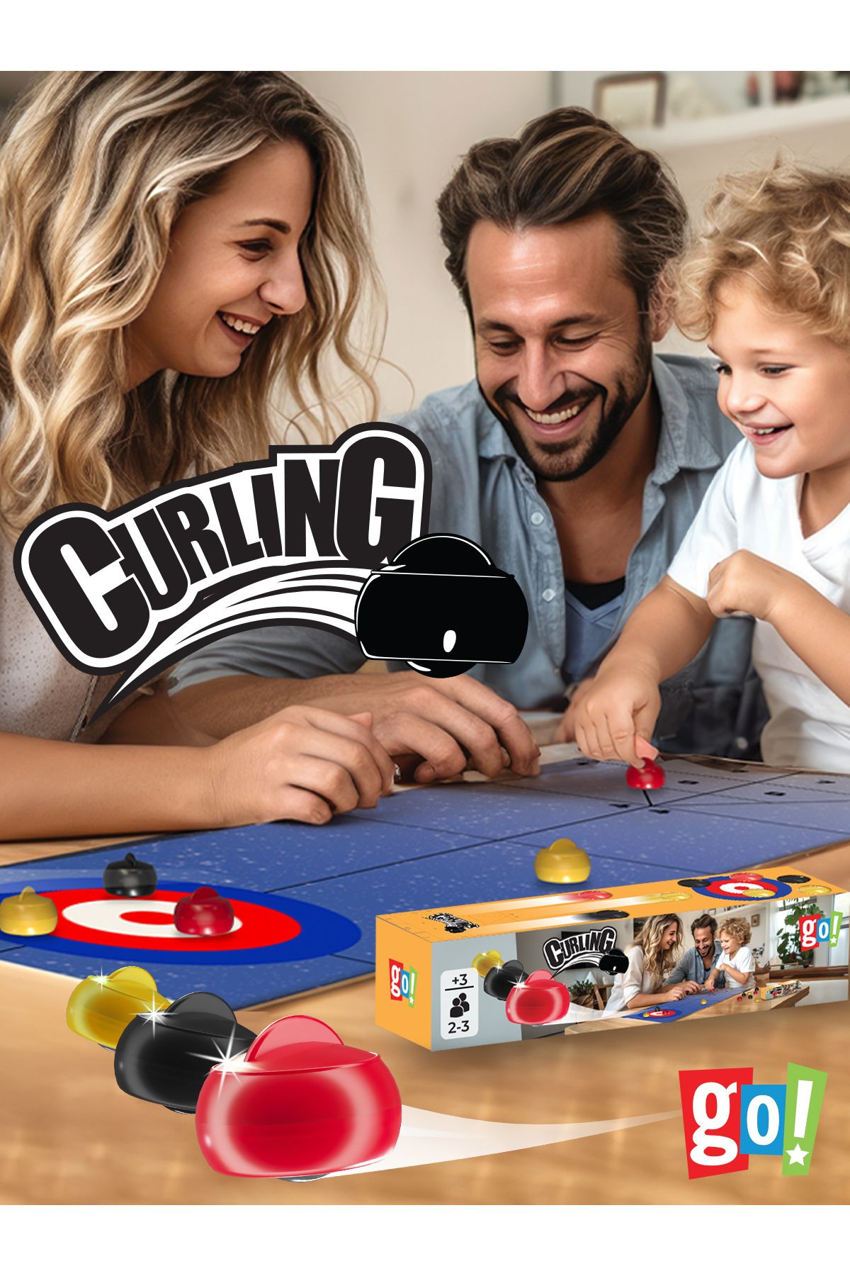 Go Toys Mini Curling Ekransız Vakit Geçirme Aktivitesi Aile Etkileşimi Kutu Oyunu