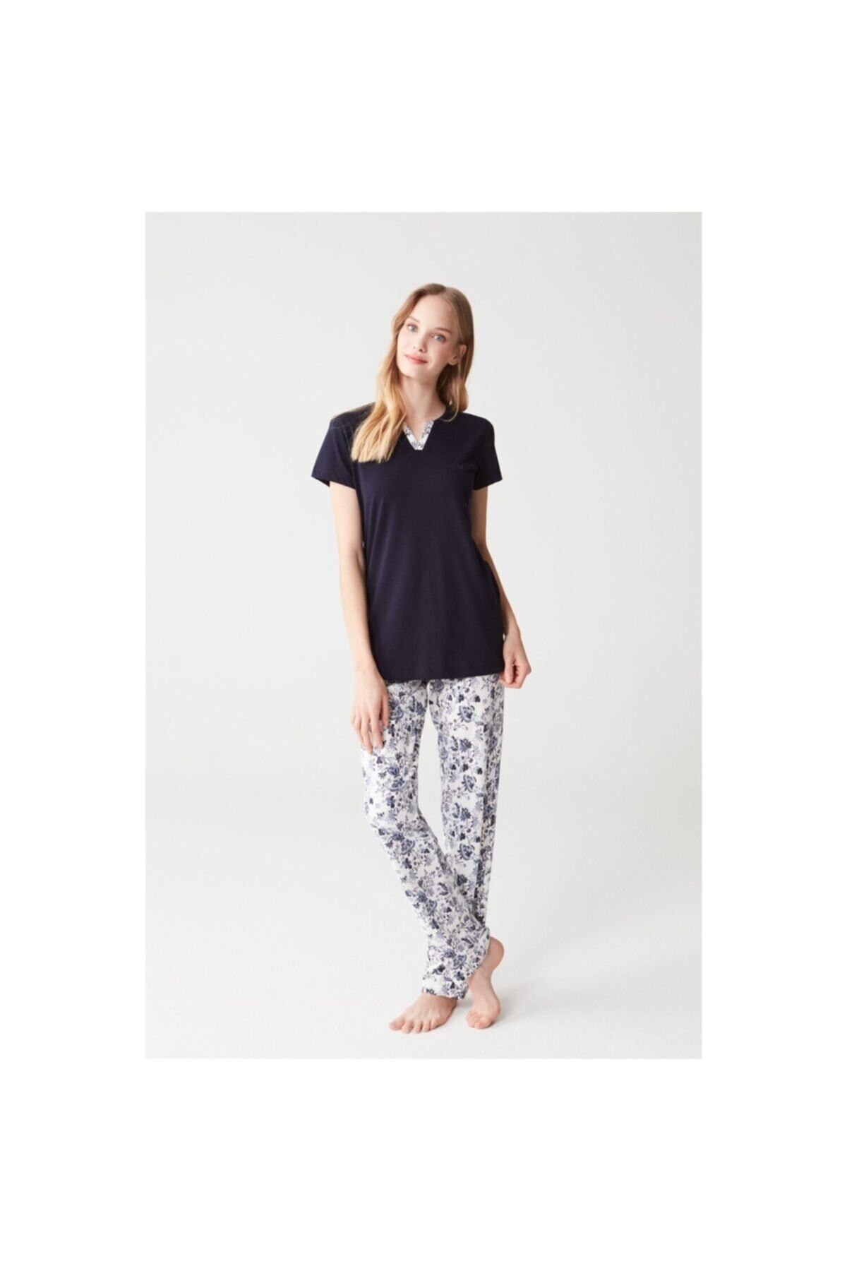 Mod Collection Kadın Lacivert Pijama Takımı