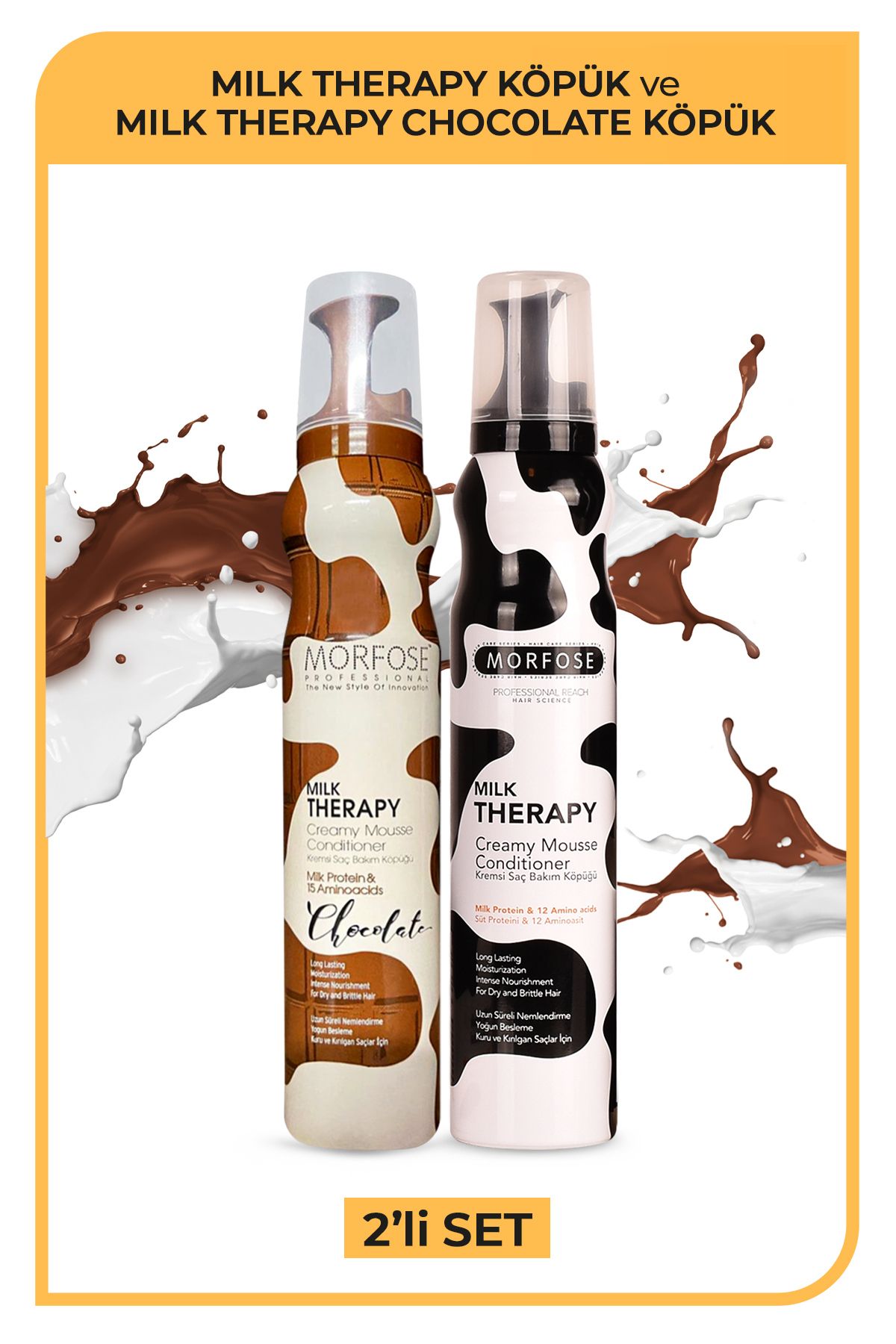 Morfose Milk Therapy Chocolatte Saç Köpüğü 200 ml - Saç Dökülmesi Önleyici, Besleyici, Koruyucu Etki