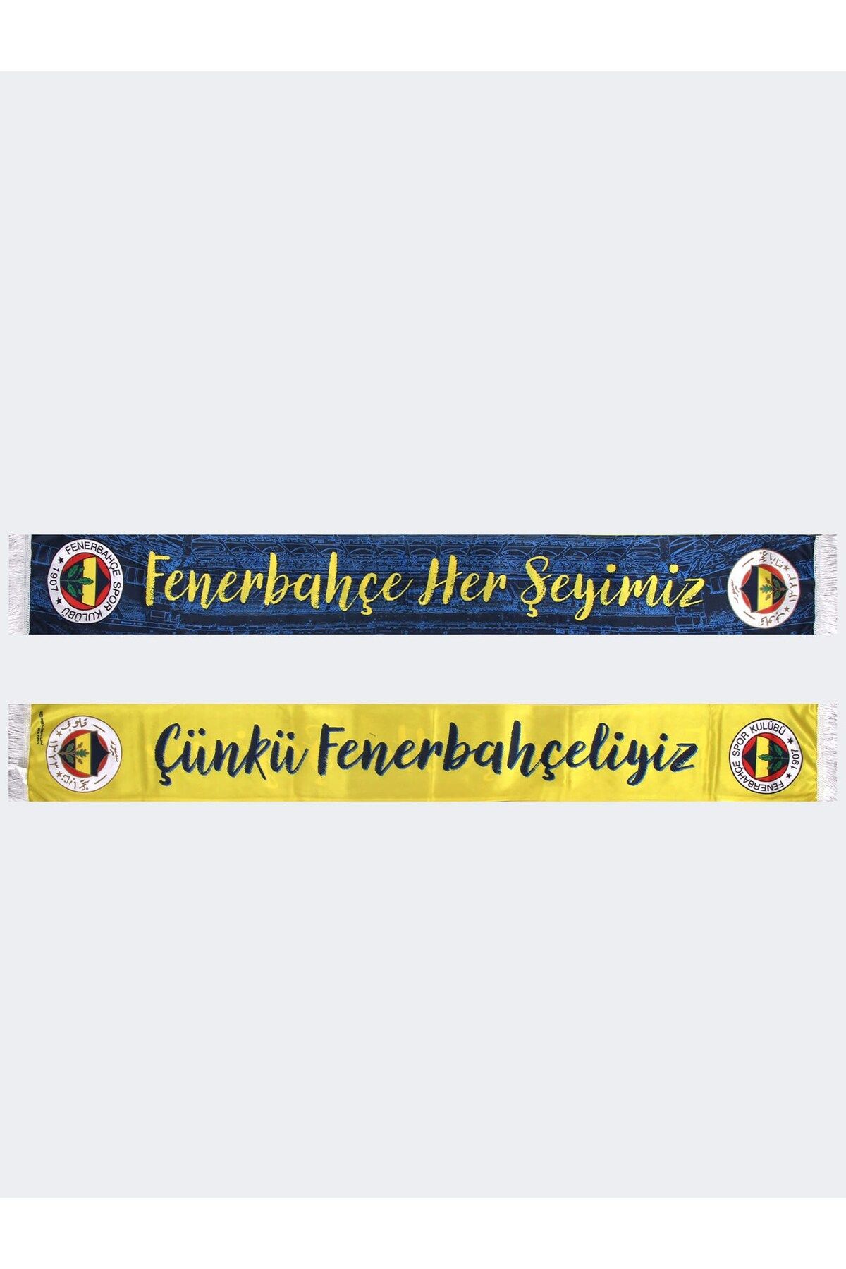 Fenerbahçe Lisanslı Unisex Sarı Lacivert Çünkü Fenerbahçeliyiz Şal Atkı