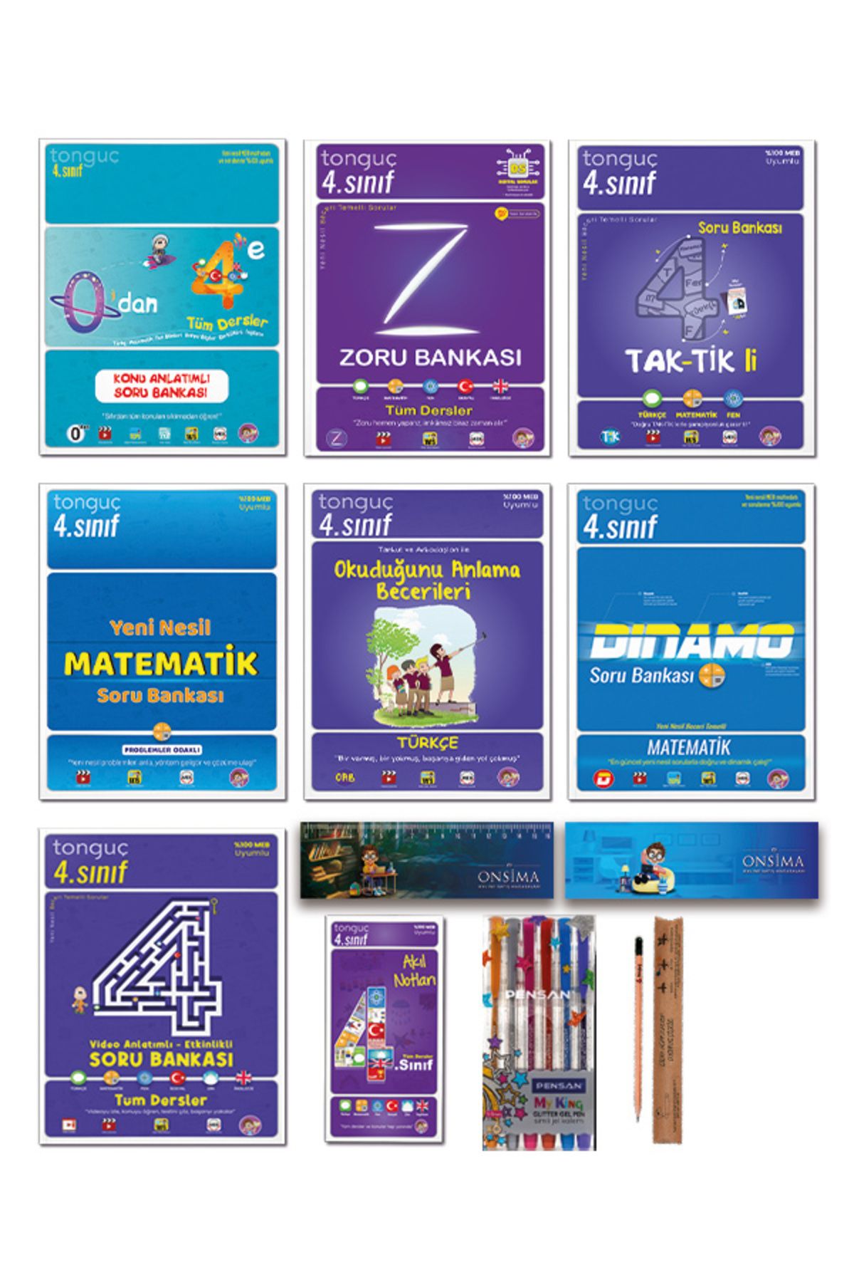 Tonguç Yayınları 4. Sınıf Şampiyon Set 0 dan 4 e Taktikli Zoru Yeni Nesil Matematik Türkçe Akıl Notları Full Set