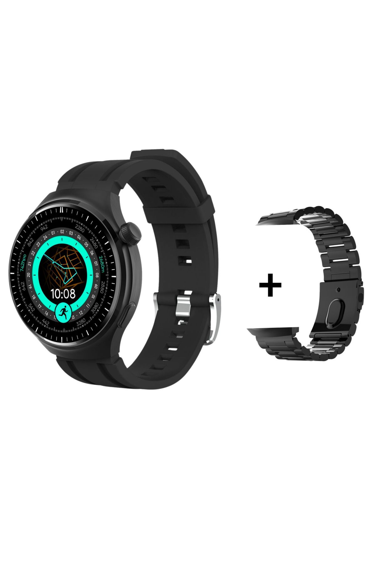 SeyuTech Watch 4 Gs Pro Uyumlu  Akıllı Saat Iphone Ve Android Tüm Telefonlara Uyumlu Siyah Smartwatch