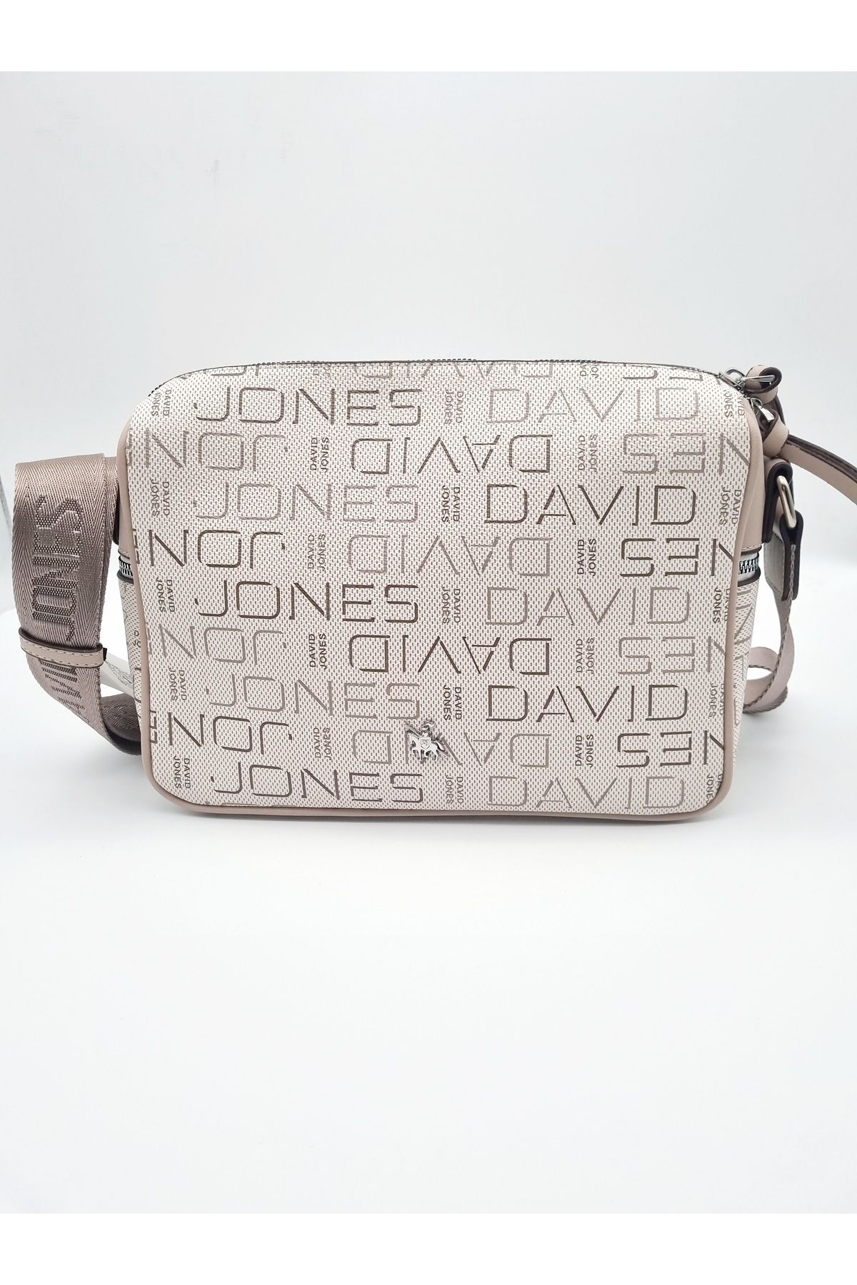 David Jones Kadın Monogram Çapraz Çanta Bej