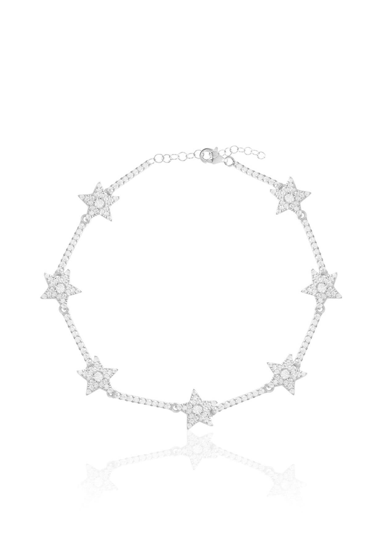 Coşar Silver Jewellery Yıldız beyaz taşlı gümüş bileklik