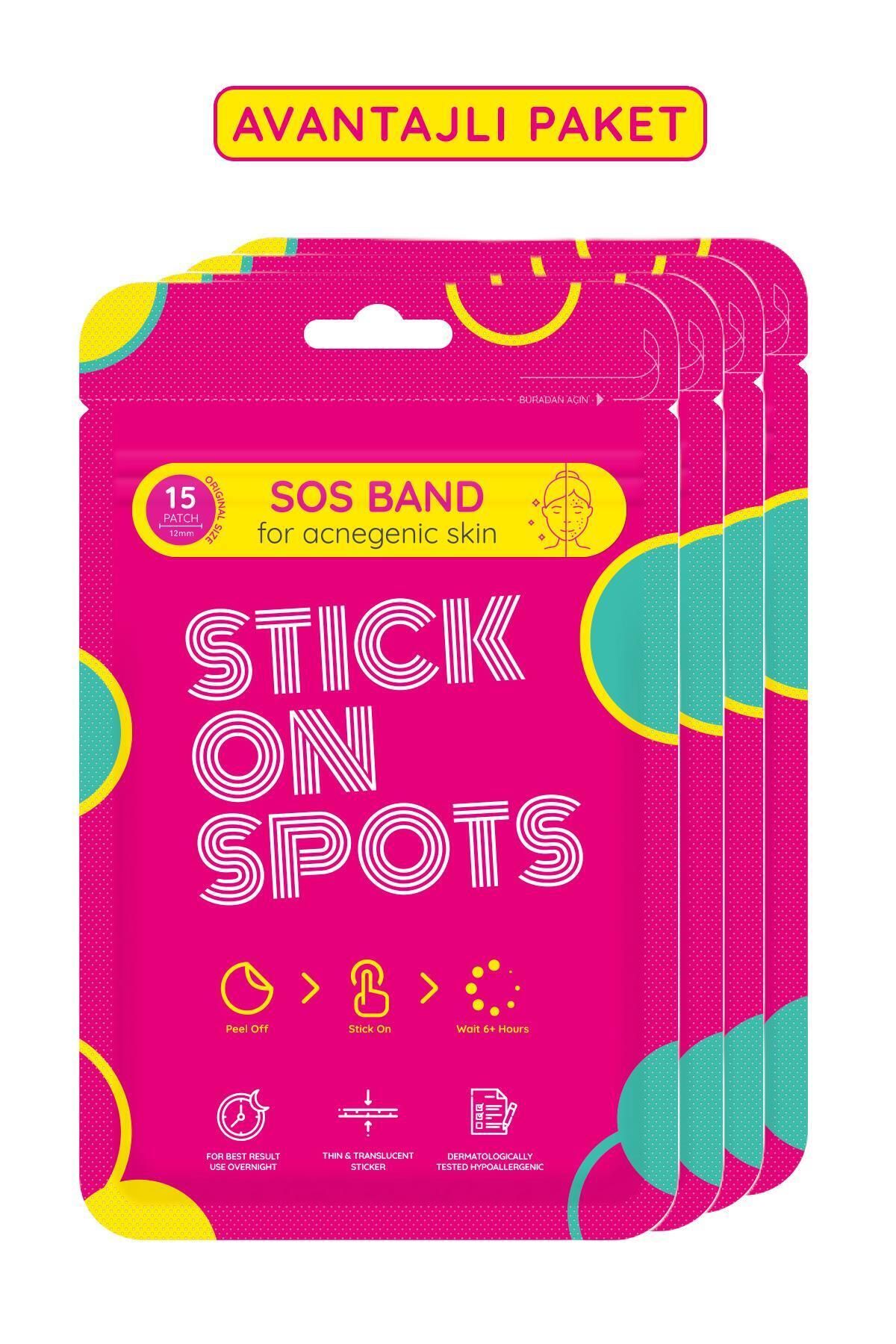 Stick On Spots Sos Band - 15 Adet Sivilce/Akne Patch x4 Sos Bant