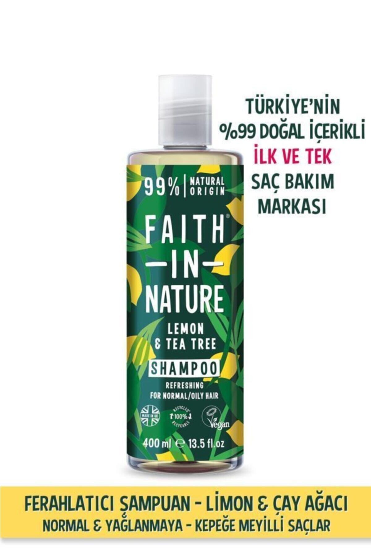 Faith In Nature %99 Doğal Ferahlatıcı Şampuan Limon&çay Ağacı Normal&yağlanmaya-kepeğe Meyilli Saçlar Için