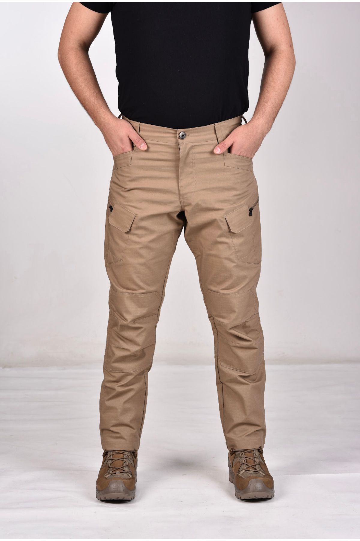 Seba Collection Erkek Bej Likralı Ripstop Outdoor & Spor Giyim Taktik Pantolon