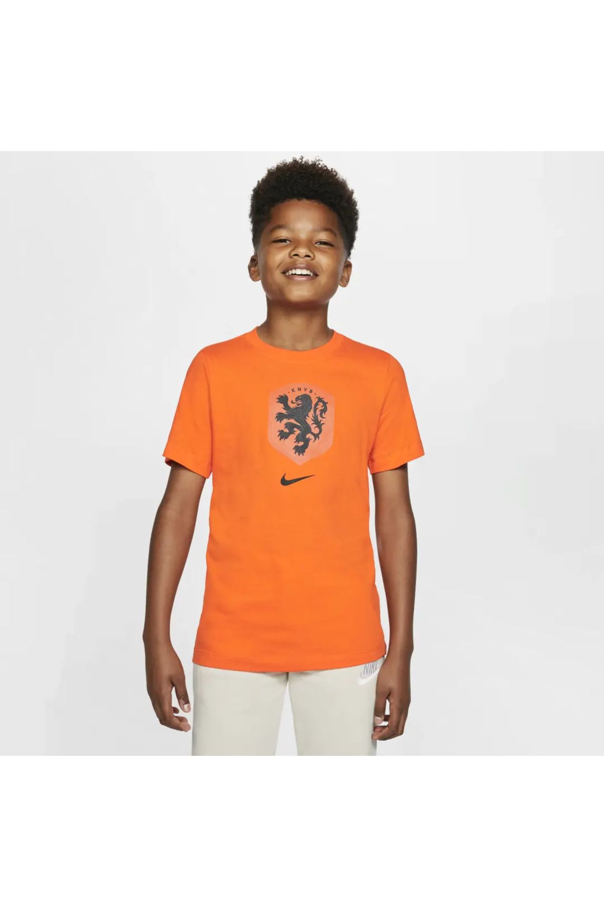 Nike 2020-2021 Holland Evergreen Crest Çocuk Turuncu T-shirt