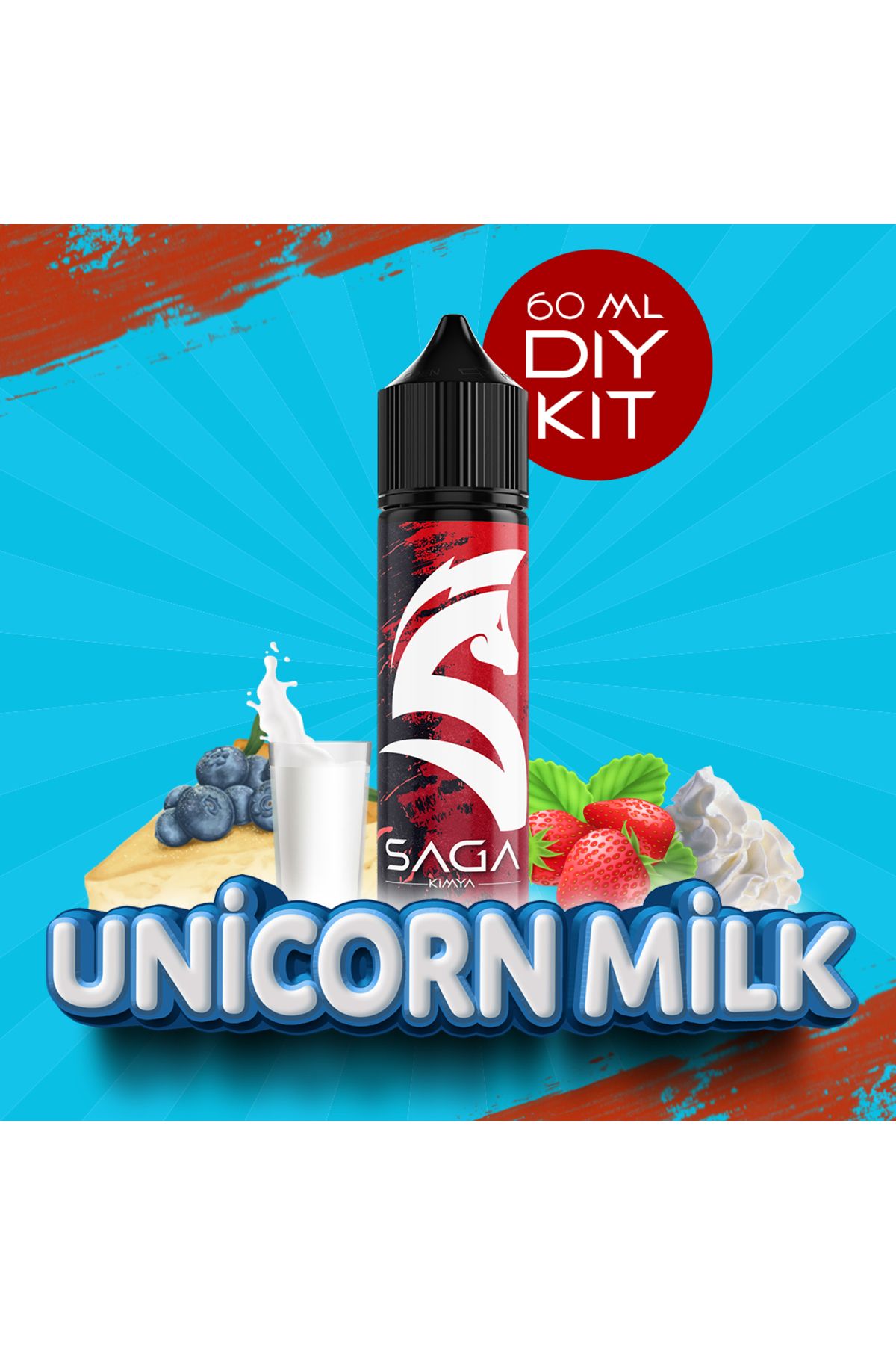 Saga Kimya Unicorn Milk - 60 ml DIY Kit (ŞİŞEDE SADECE 12 ML AROMA VARDIR)