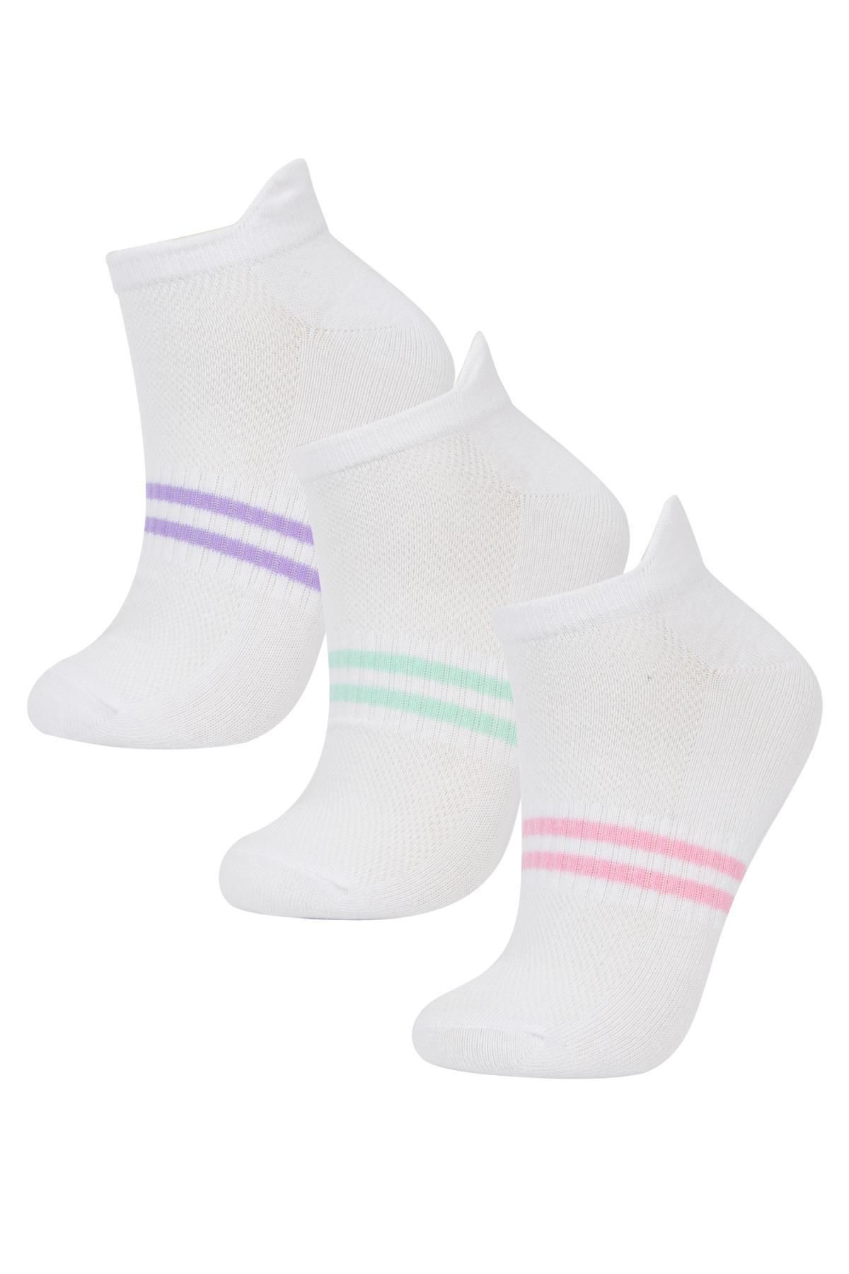 Defacto Kadın 3lü Pamuklu Patik Çorap B6011axns