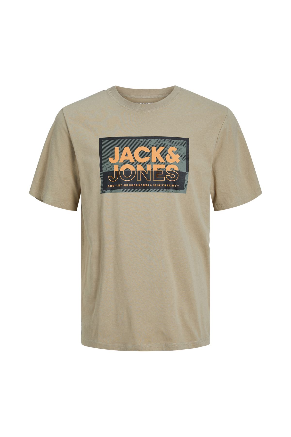 Jack & Jones Yuvarlak Yaka Krem Erkek T-Shirt JCOLOGAN TEE SS CREW NECK SS24 PLS