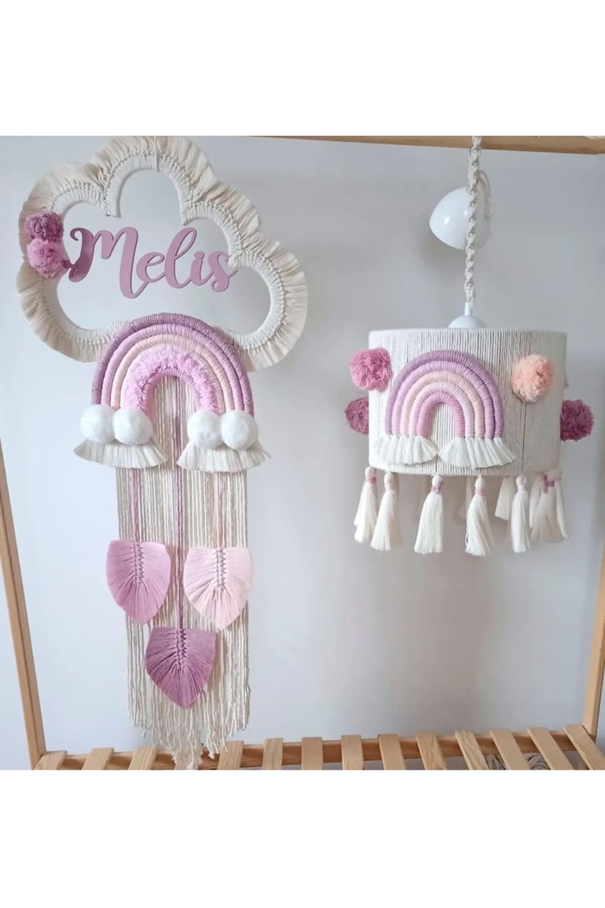 Tasarı Sanatı Bebek / Çocuk Odası Özel Tasarım Kız-Erkek Bebek Odası Avize Abajur (AHŞAP AYAKTIR) Seti