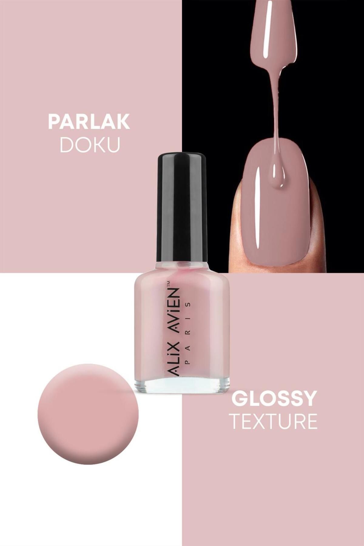 Alix Avien Pembe Nude Oje 46 - Yüksek Pigmentli Uzun Süreli Kalıcılık Hızlı Kuruma - Nail Lacquer 46