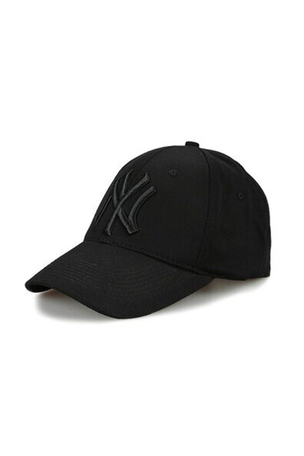 CosmoOutlet Ny New York Nakışlı Arkasından Ayarlanabilir Unisex Siyah Pamuklu Beyzbol Şapka
