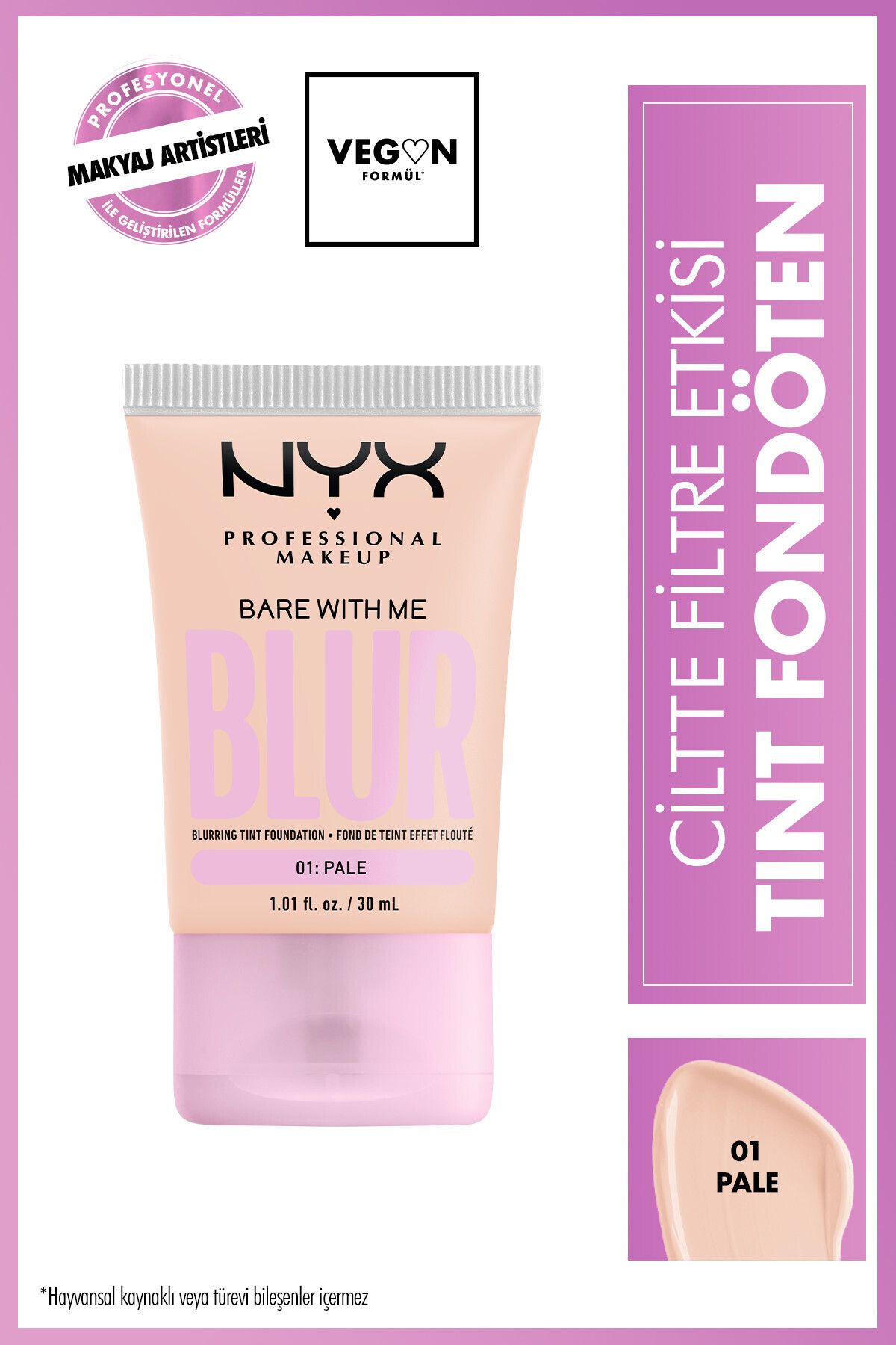 NYX Professional Makeup Blur Tint Ciltte Filtre Etkili Fondöten - 01 Pale