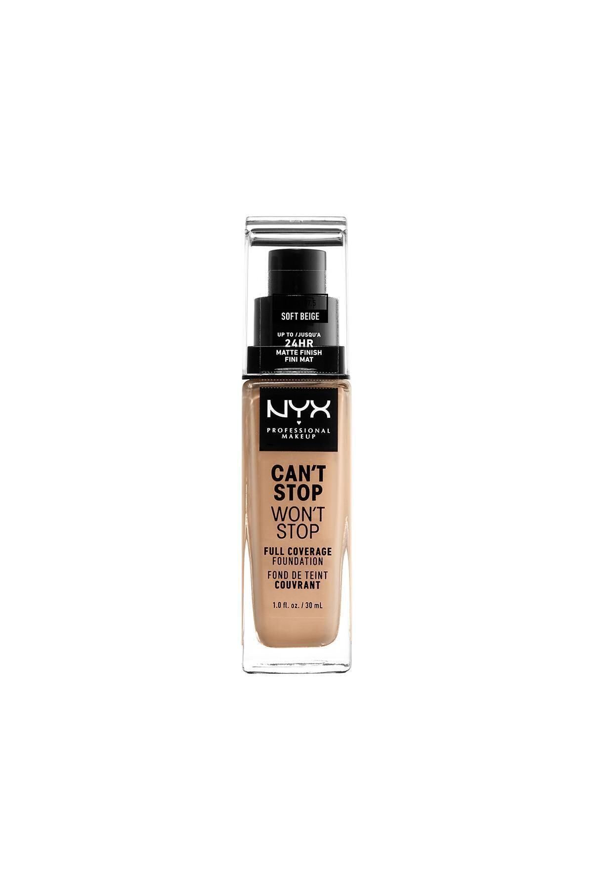 NYX Professional Makeup Fondöten - Can't Stop Won't Stop Full Coverage Foundation 7.5 Soft Beige 30 ml 800897157241