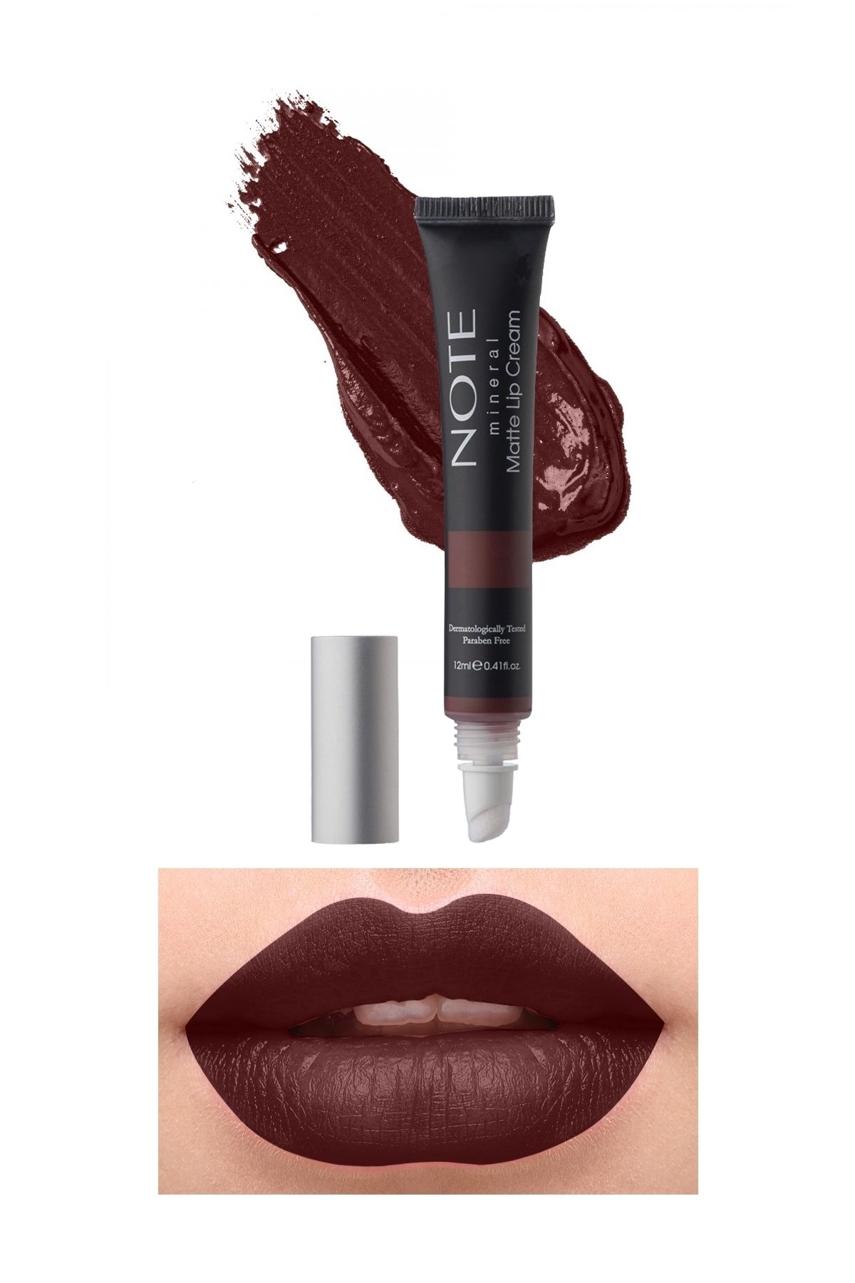 Note Cosmetics Mineral Matte Lip Cream Yarı Mat Bitişli Likit Ruj 07 Brownight - Kızıl Kahverengi