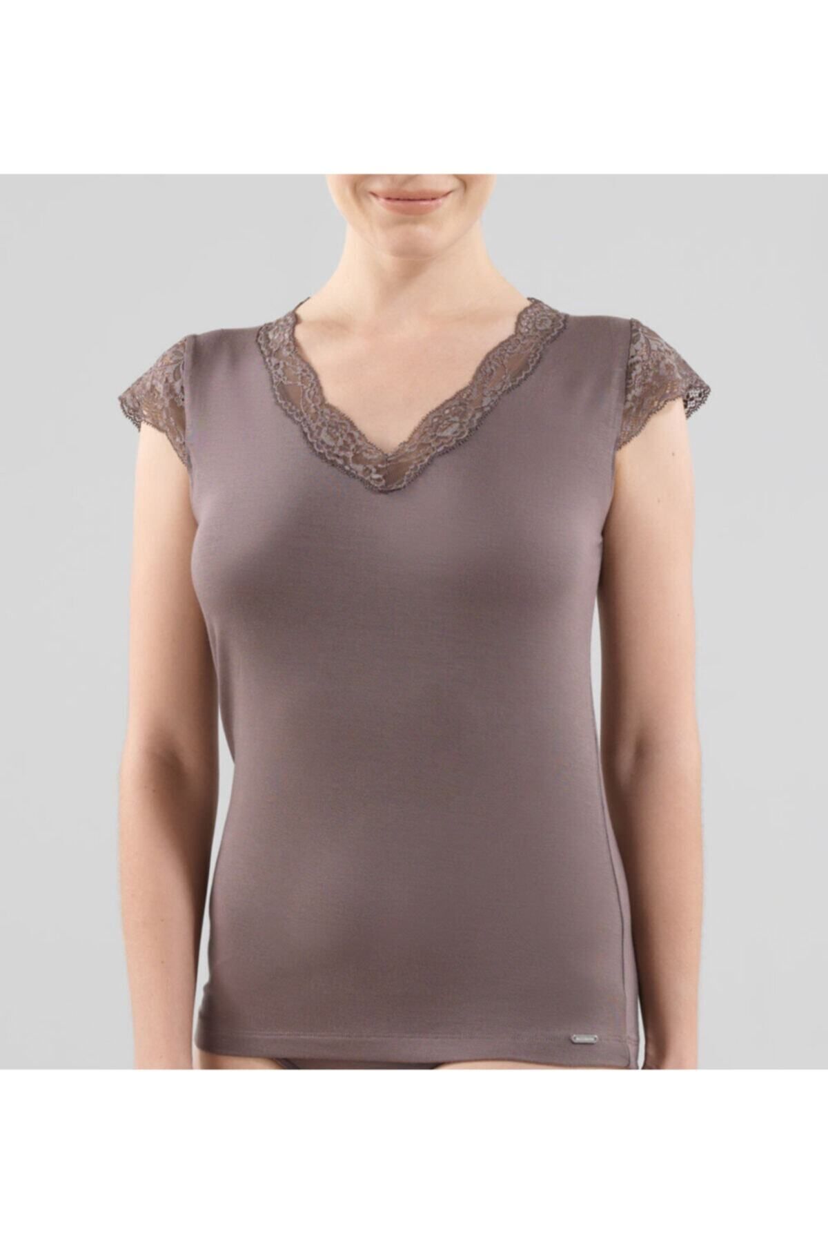 Blackspade Kadın T-shirt 1348 - Kahverengi