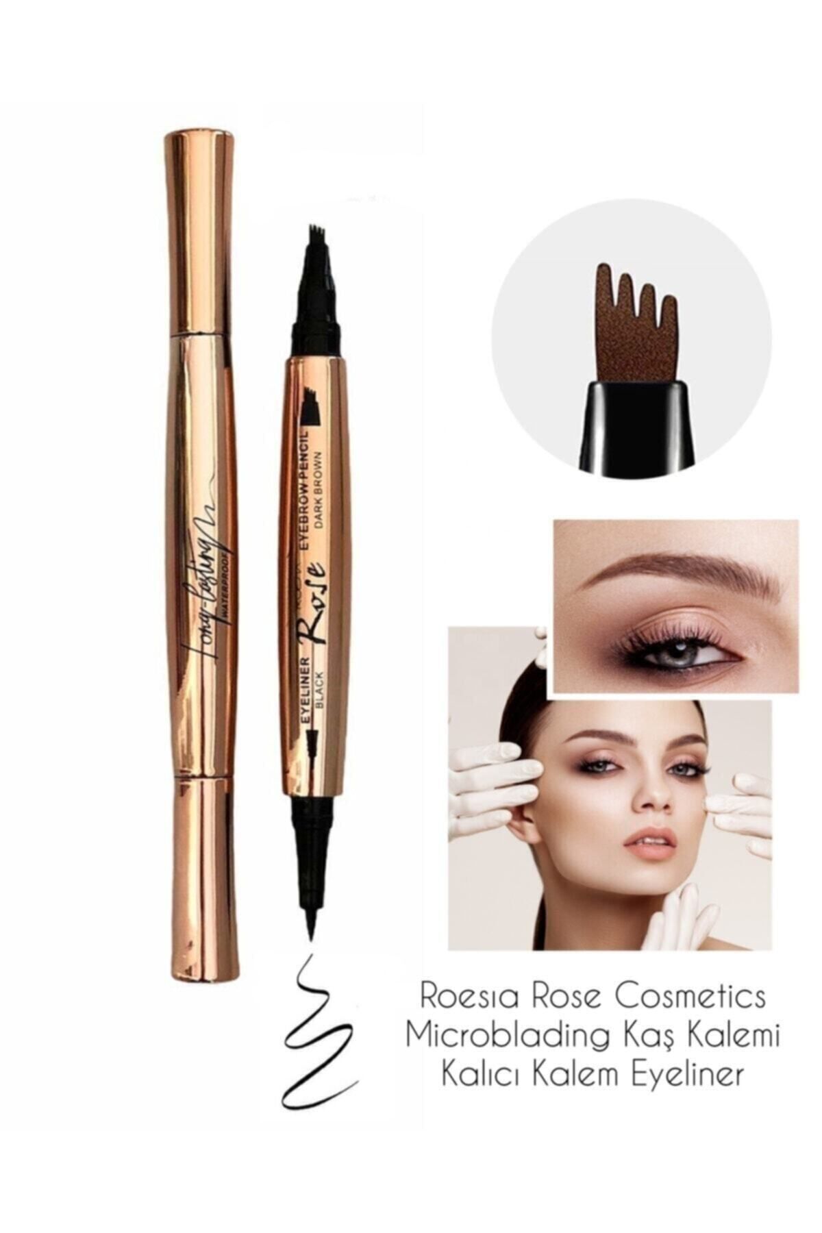 Roesıa Rose Cosmetics Çift Taraflı Kalıcı Kaş Kalemi & Kalem Eyeliner