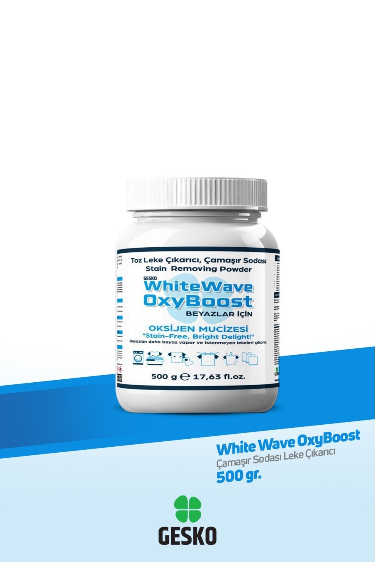 GESKO Whitewawe Oxyboost Beyazlara Özel Beyazlatıcı ve Leke Çıkarıcı Çamaşır Sodası 500 gr
