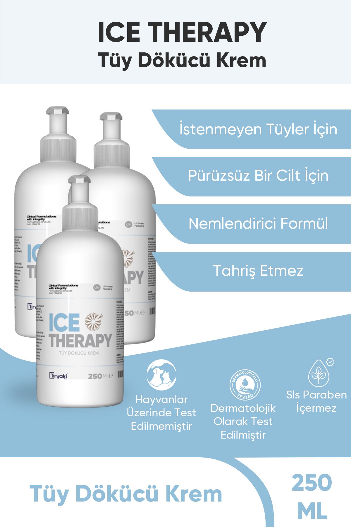 Ice Therapy Tüy Dökücü Epilasyon Kremi 250 ml X 3 Adet
