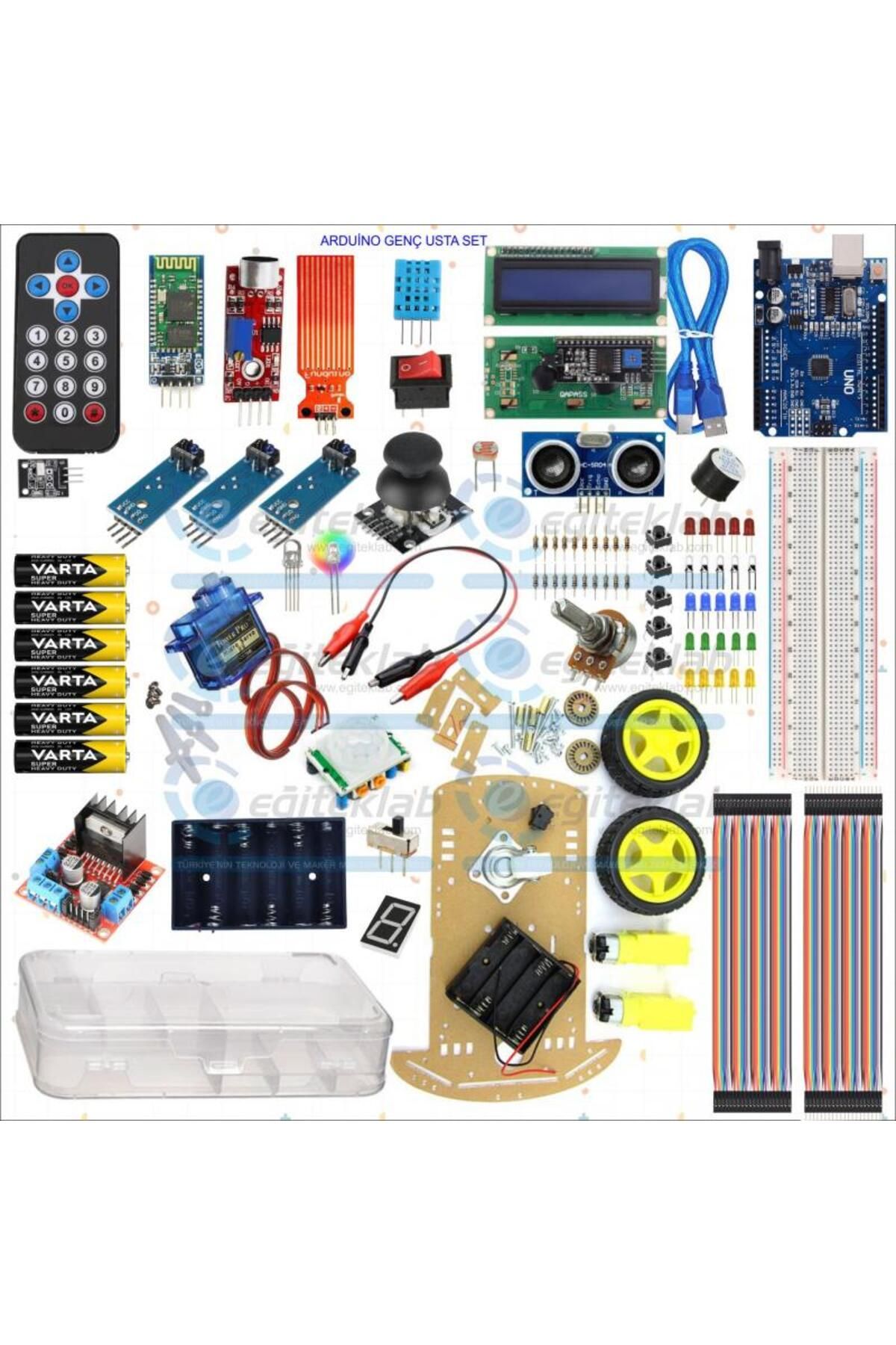 eğiteklab YENİ ROBOTİK KODLAMA ARDUİNO GENÇ USTA PROFESYONEL EĞİTİM SETİ