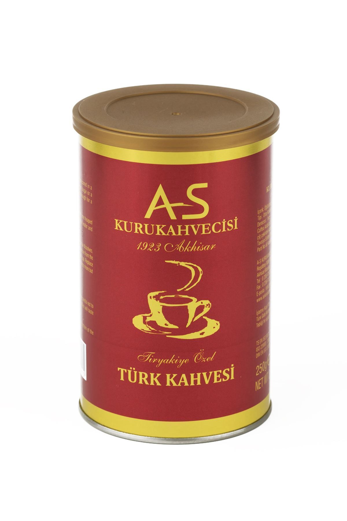 AS Kurukahvecisi Türk Kahvesi 250 Gr. Teneke