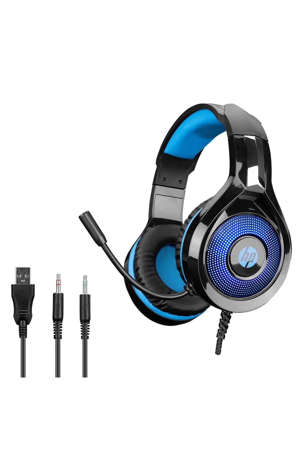 HP Kablolu Oyuncu Kulak Üstü Kulaklık Mikrofonlu 2mt Ledli Hp Dhe-8010