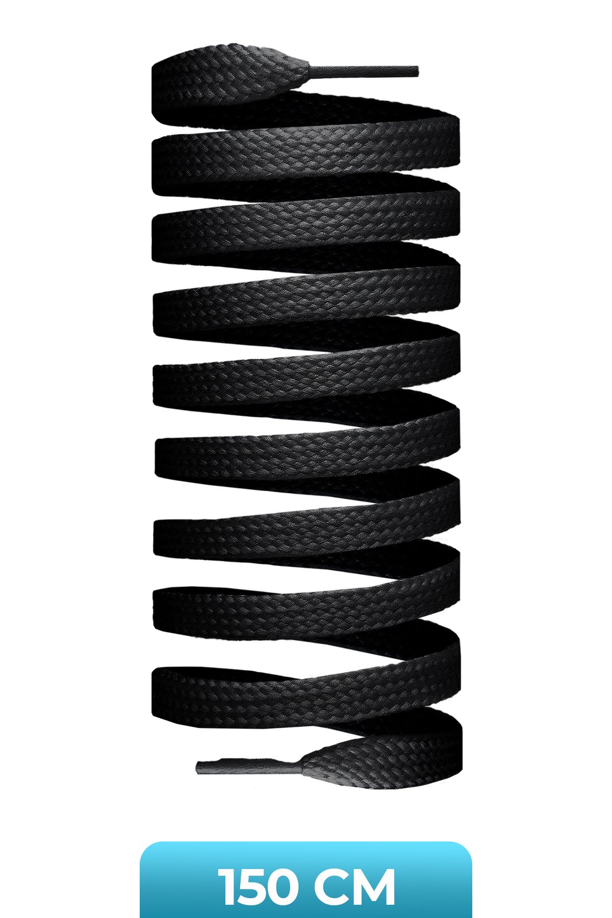 GoLite 150 Cm Yassı Spor Ayakkabı Bağcık , Orijinal Sneakers Bağcığı 1 Çift - Siyah