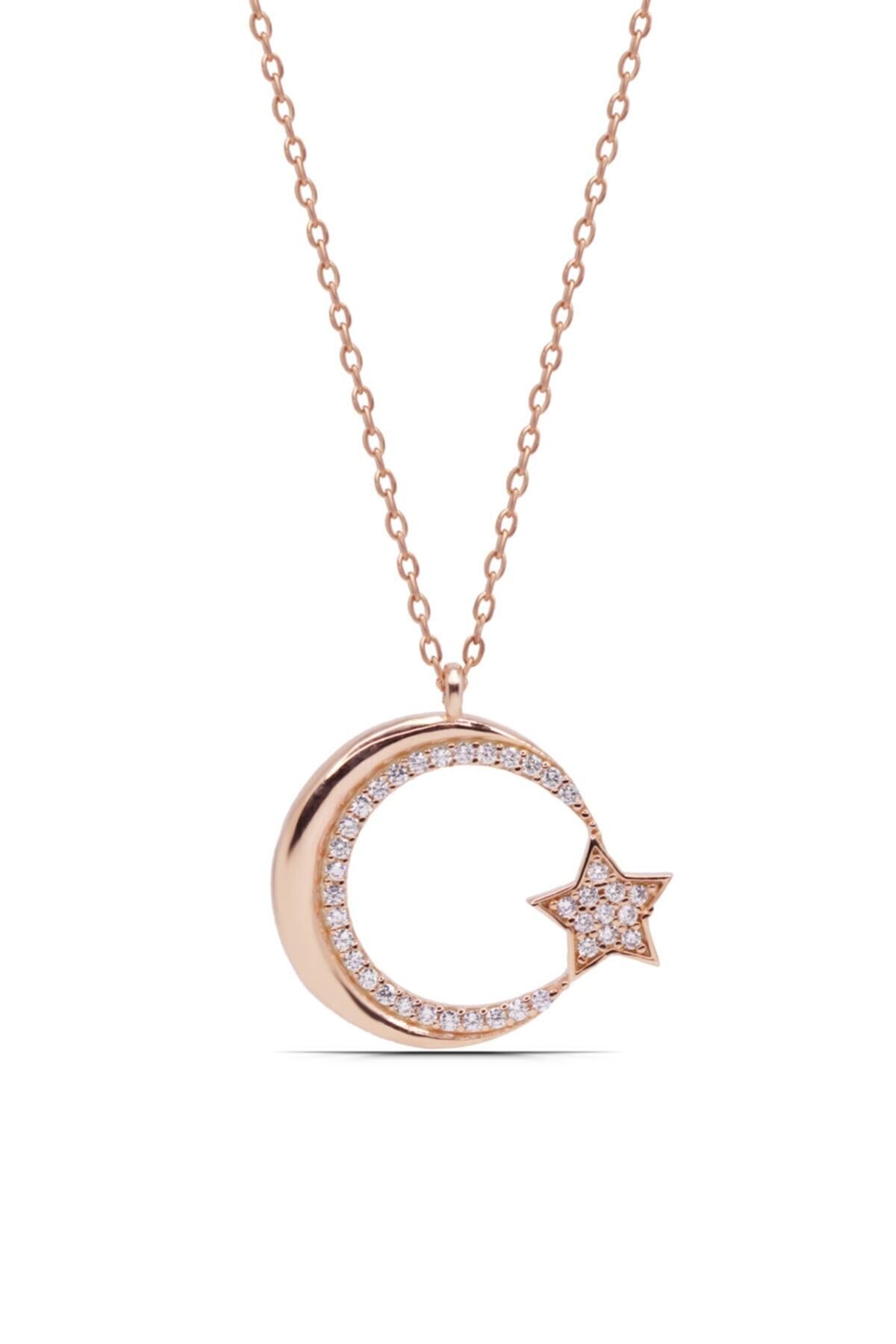 Parmas Design Kadın Ay Yıldız 925 Ayar Gümüş Kolye