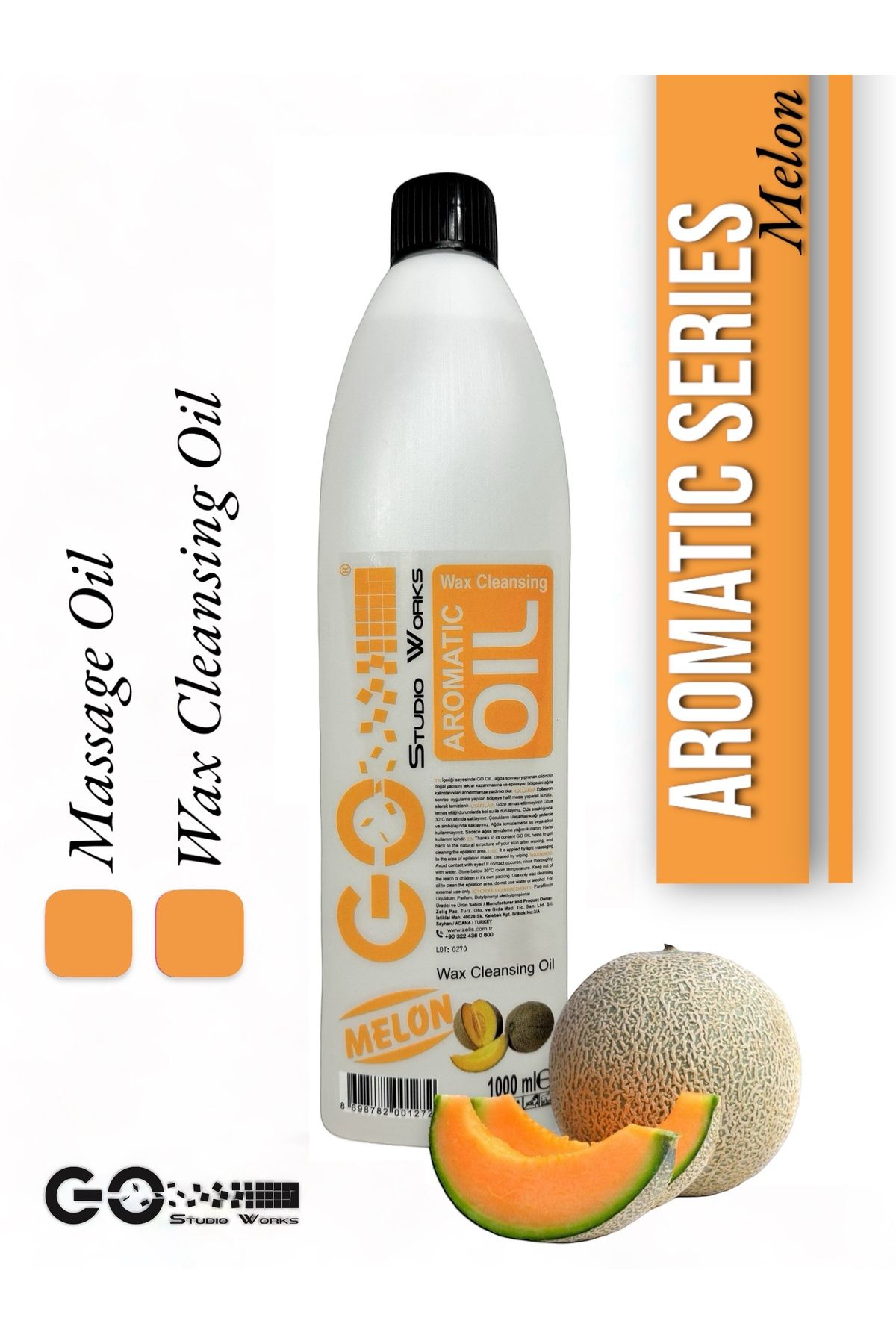Go Studio Works Masaj ve Ağda Temizleme Yağı 1000 ml. Kavun