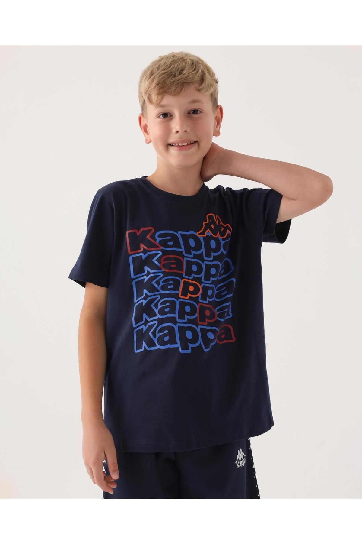 Kappa Logo Weston Erkek Çocuk Mavi Regular Fit Tişört