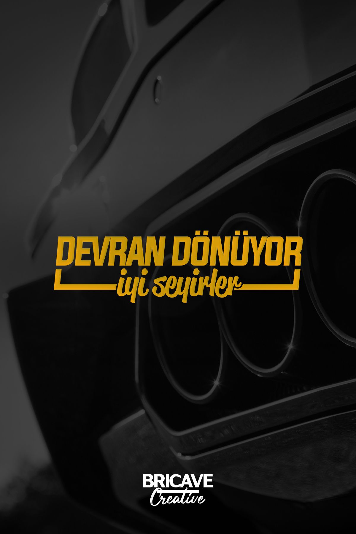 Bricave Devran Dönüyor, İyi Seyirler Yazı JDM Araba-Motosiklet Cam Etiket Sticker 24x7cm