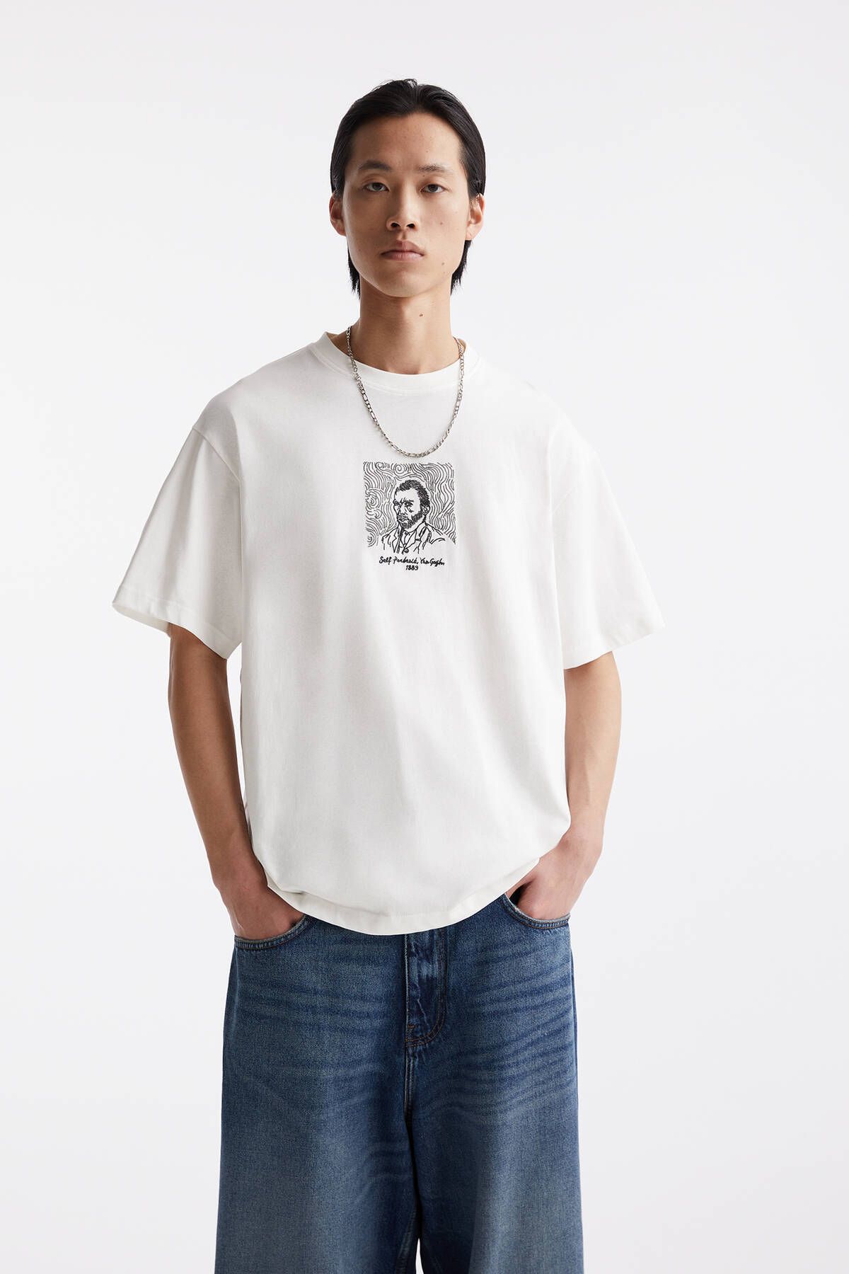 Pull & Bear Kısa kollu Van Gogh baskılı t-shirt