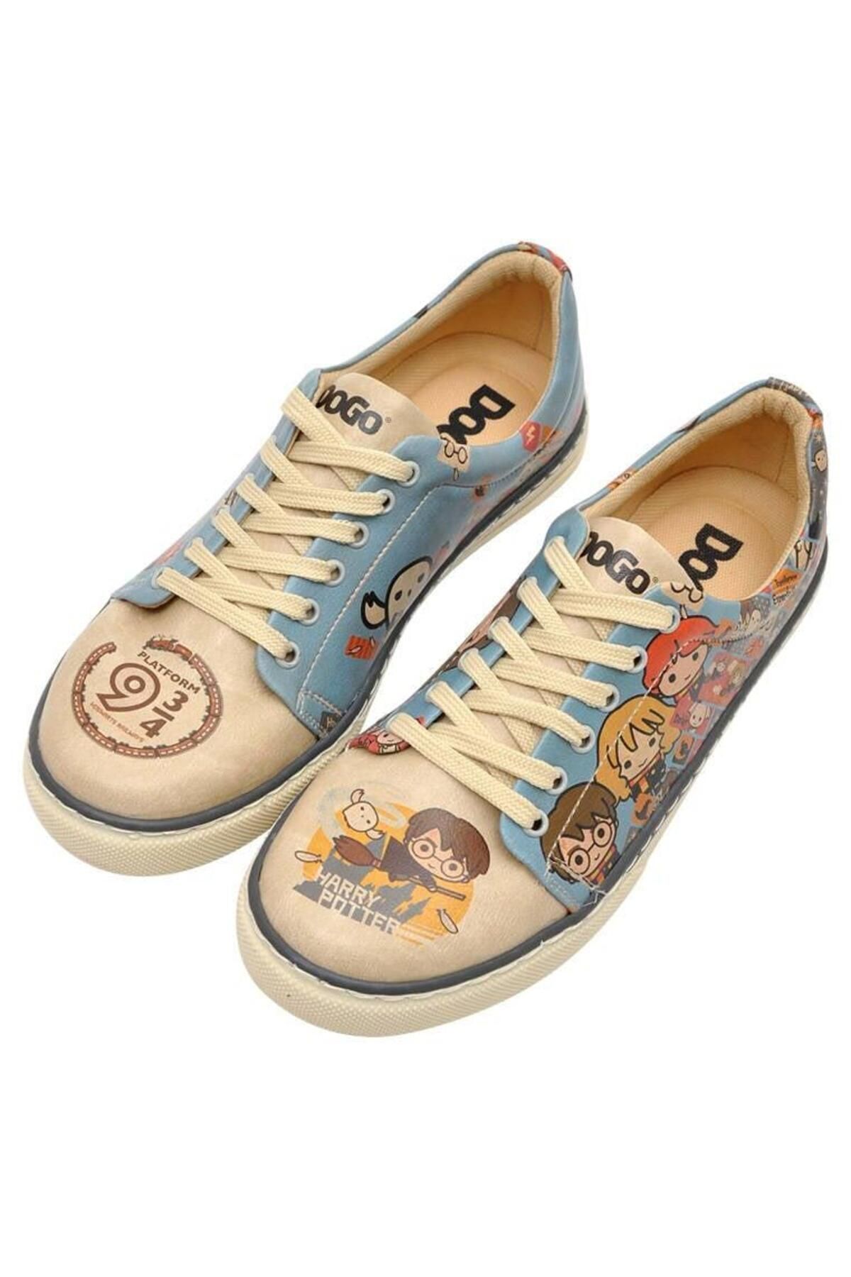 Dogo Kadın Vegan Deri Turkuaz Sneakers - Warner Bros Imaginary School Harry Potter Tasarım